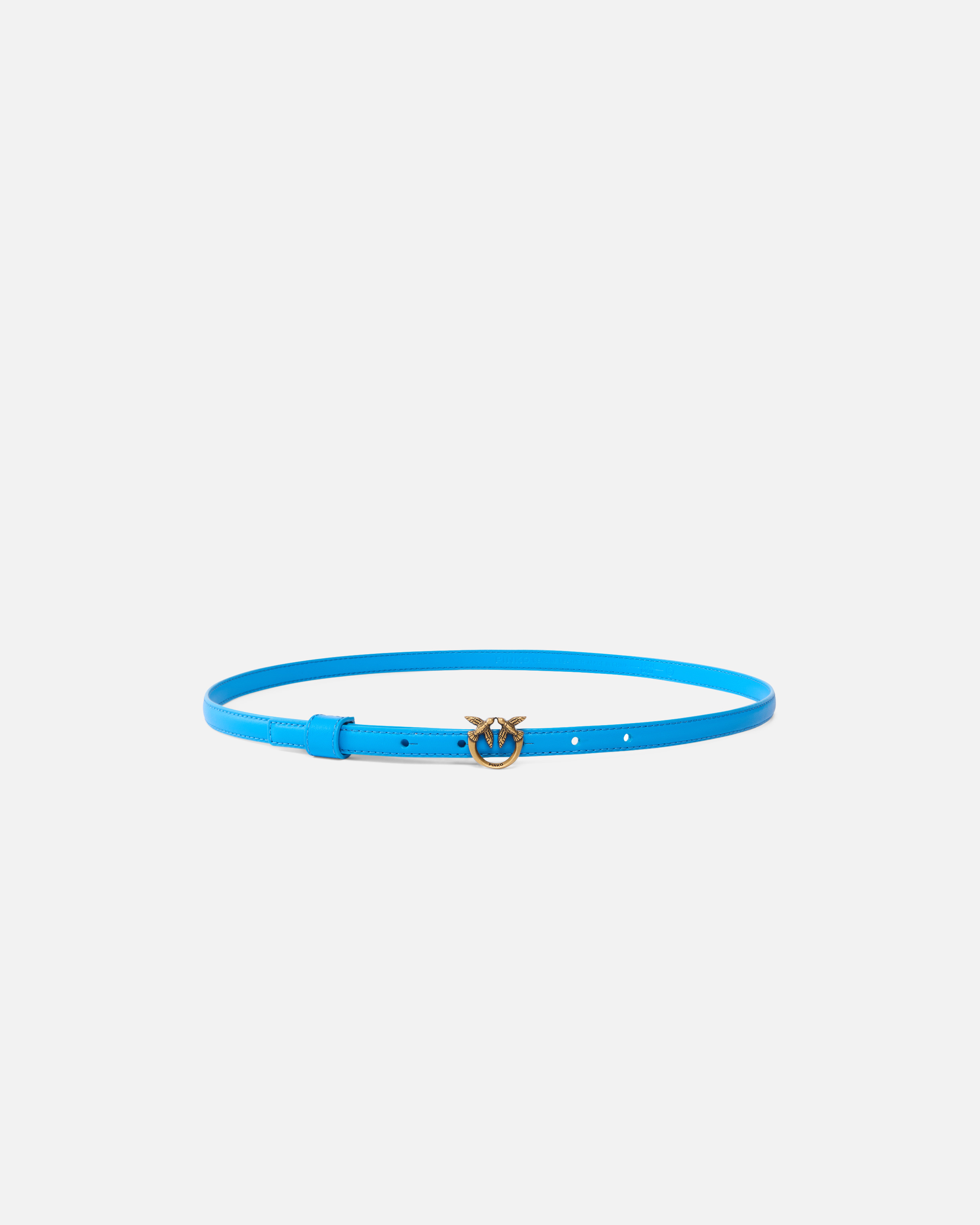 Pinko Thin Belt With Love Birds Buckle In Blue