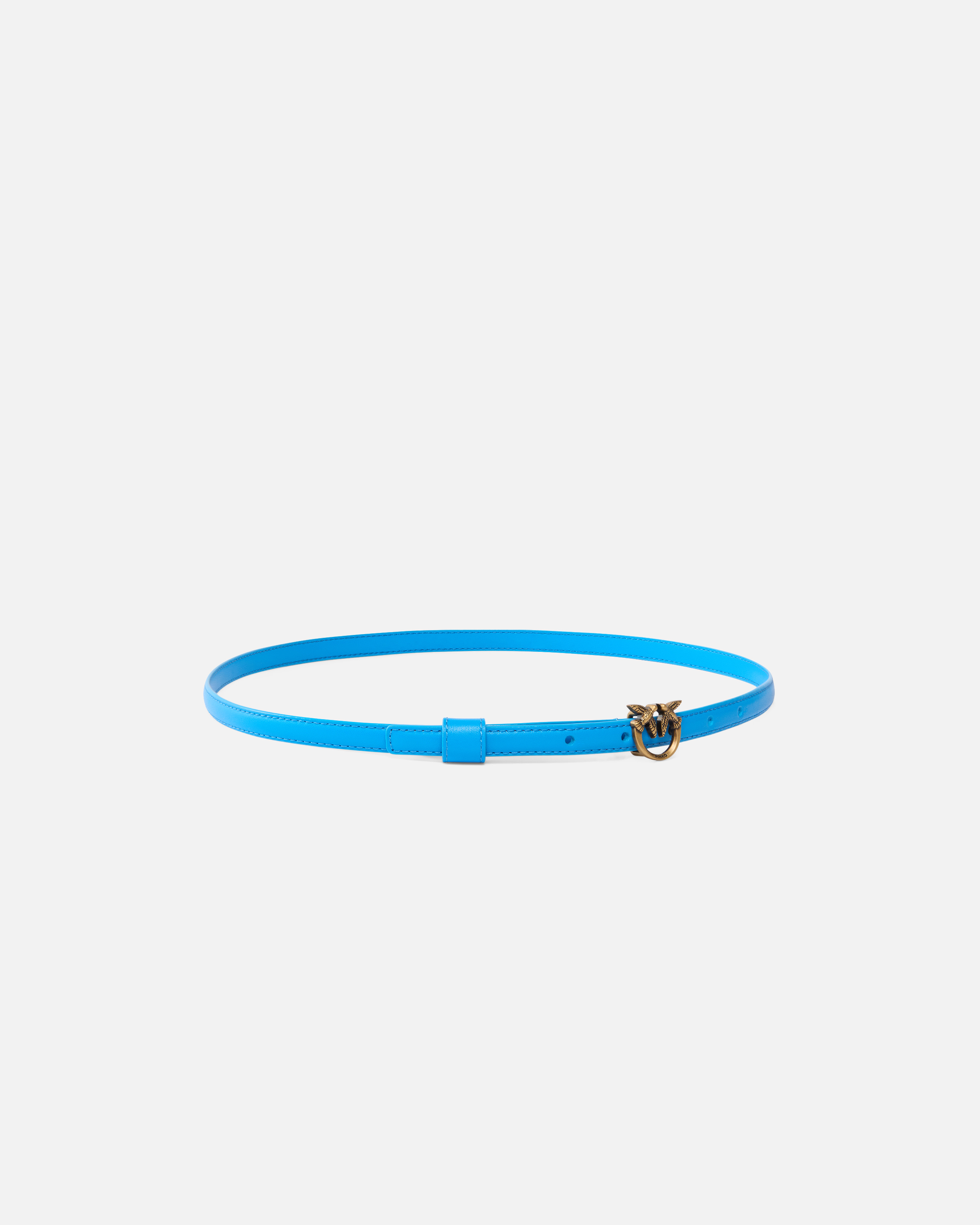 Pinko Thin Belt With Love Birds Buckle In Blue