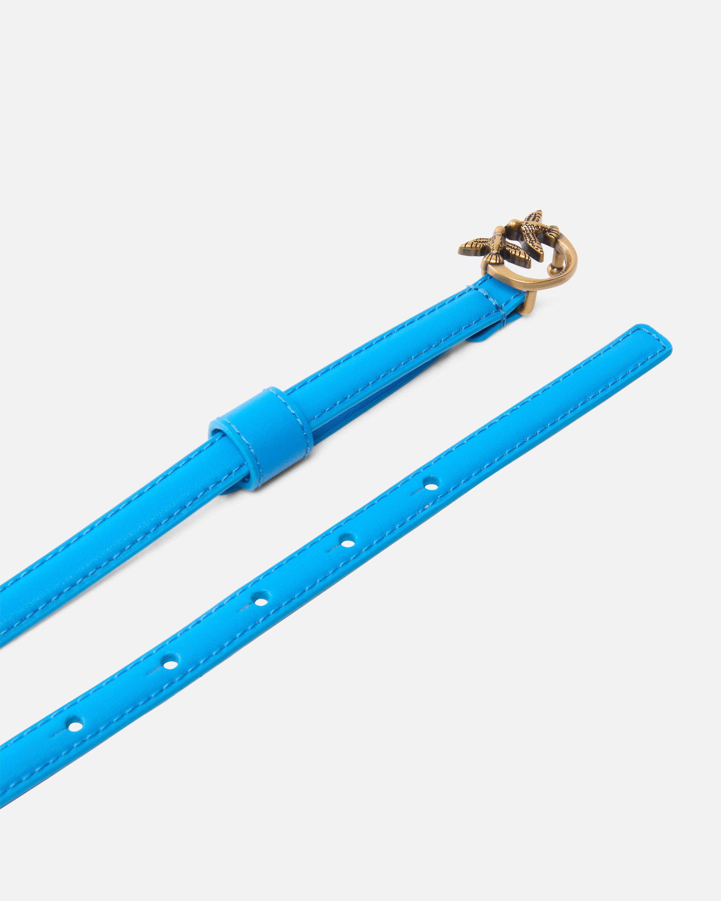 Pinko Thin Belt With Love Birds Buckle In Blue