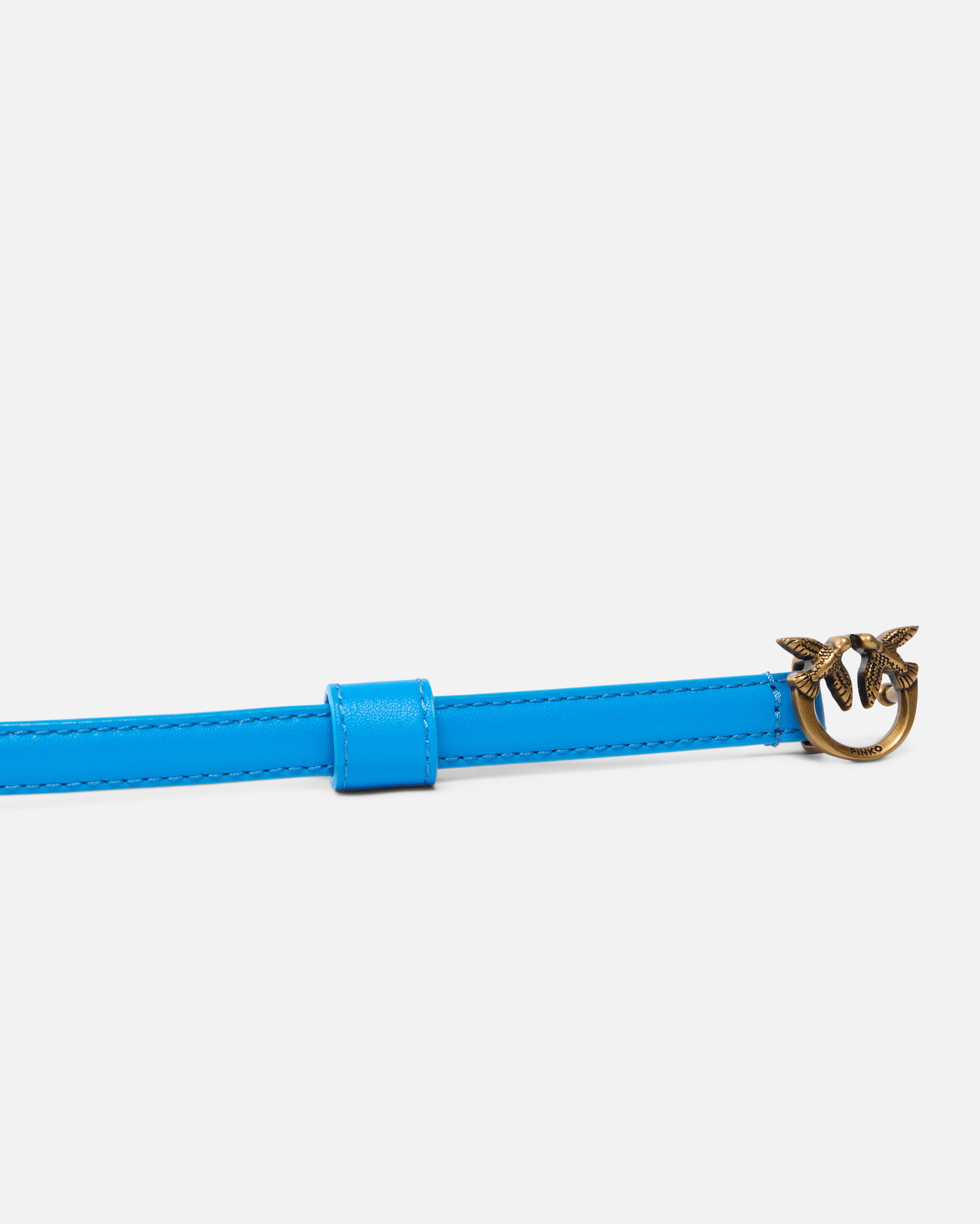 Pinko Thin Belt With Love Birds Buckle In Blue