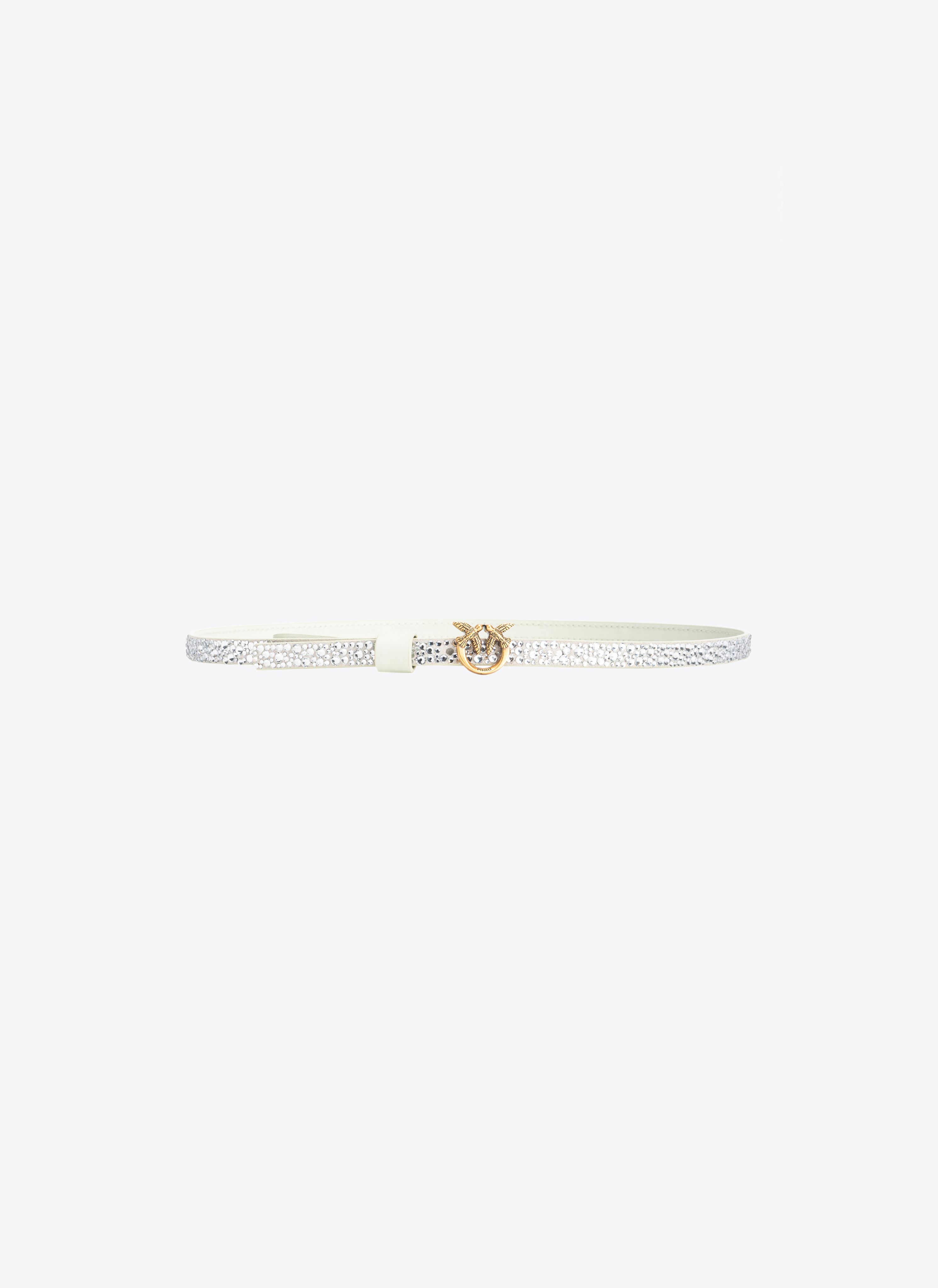 Pinko Schmaler Gürtel Love-Birds-Schließe mit Strass 1 cm