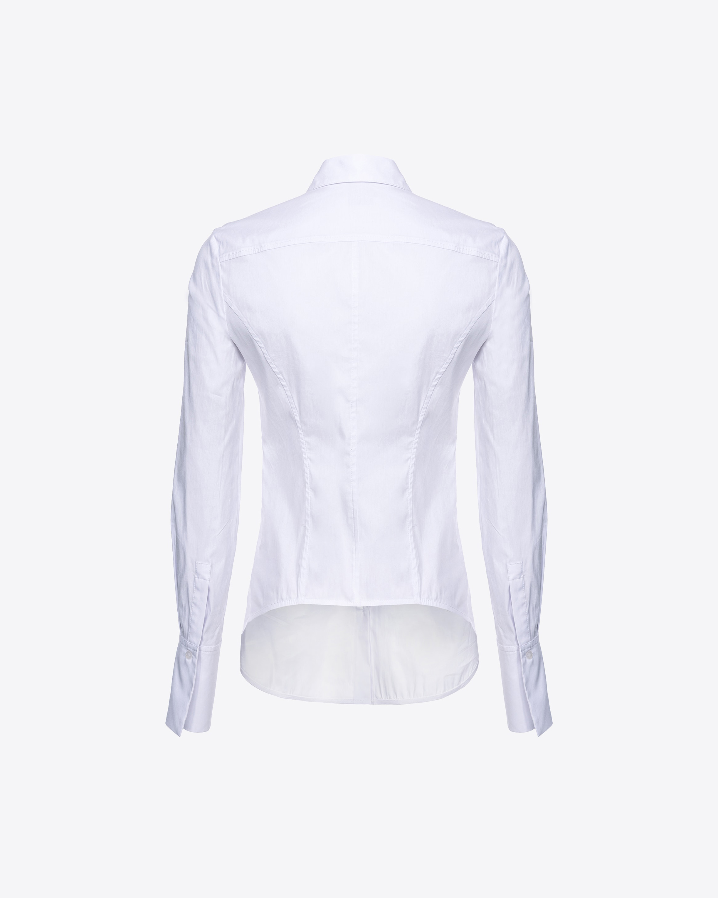 Shop Pinko Fitted-waist Poplin Shirt With Embroidered Logo In Blanc Brill.