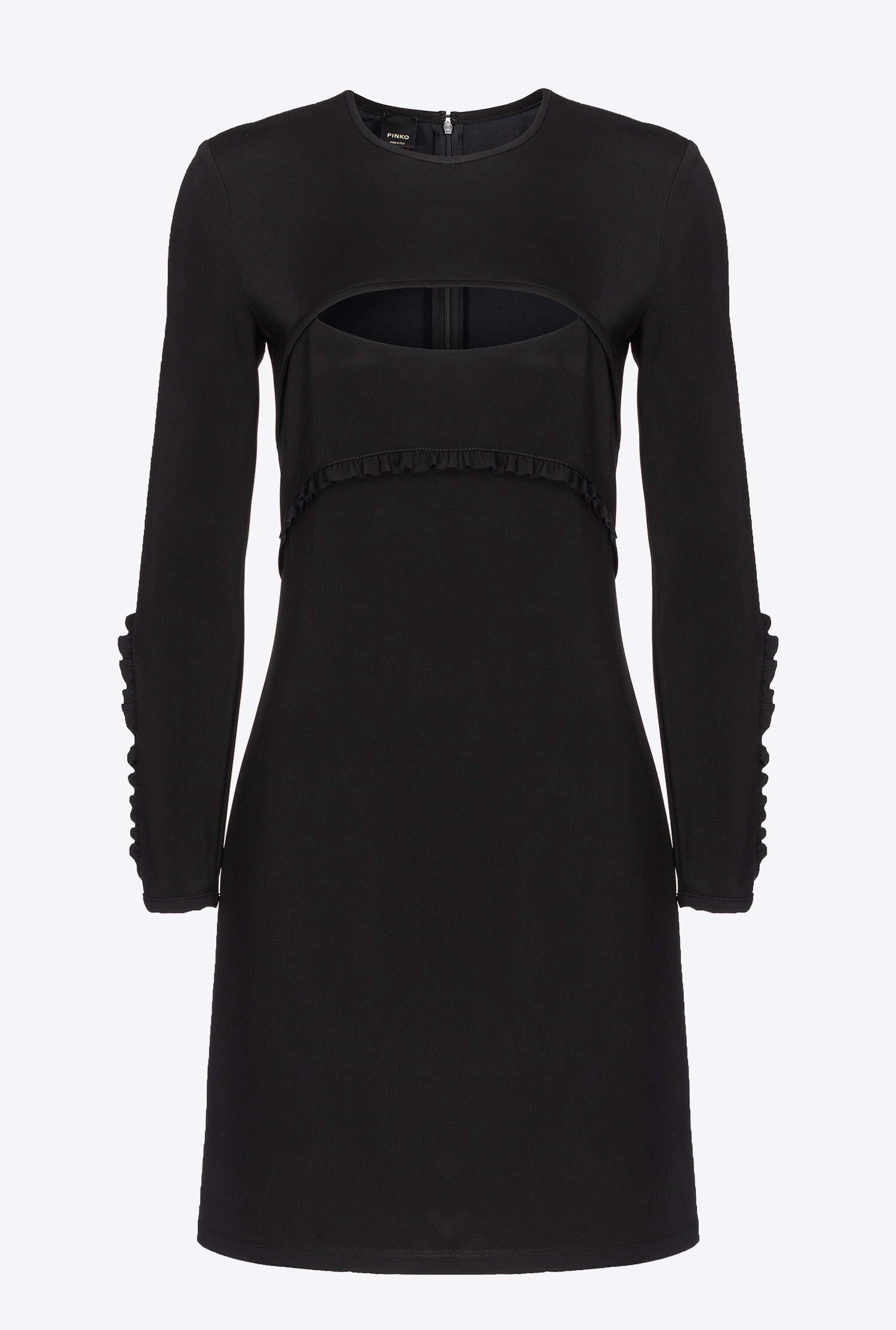 Pinko, Mini-robe à ruches, Noir limousine, 40