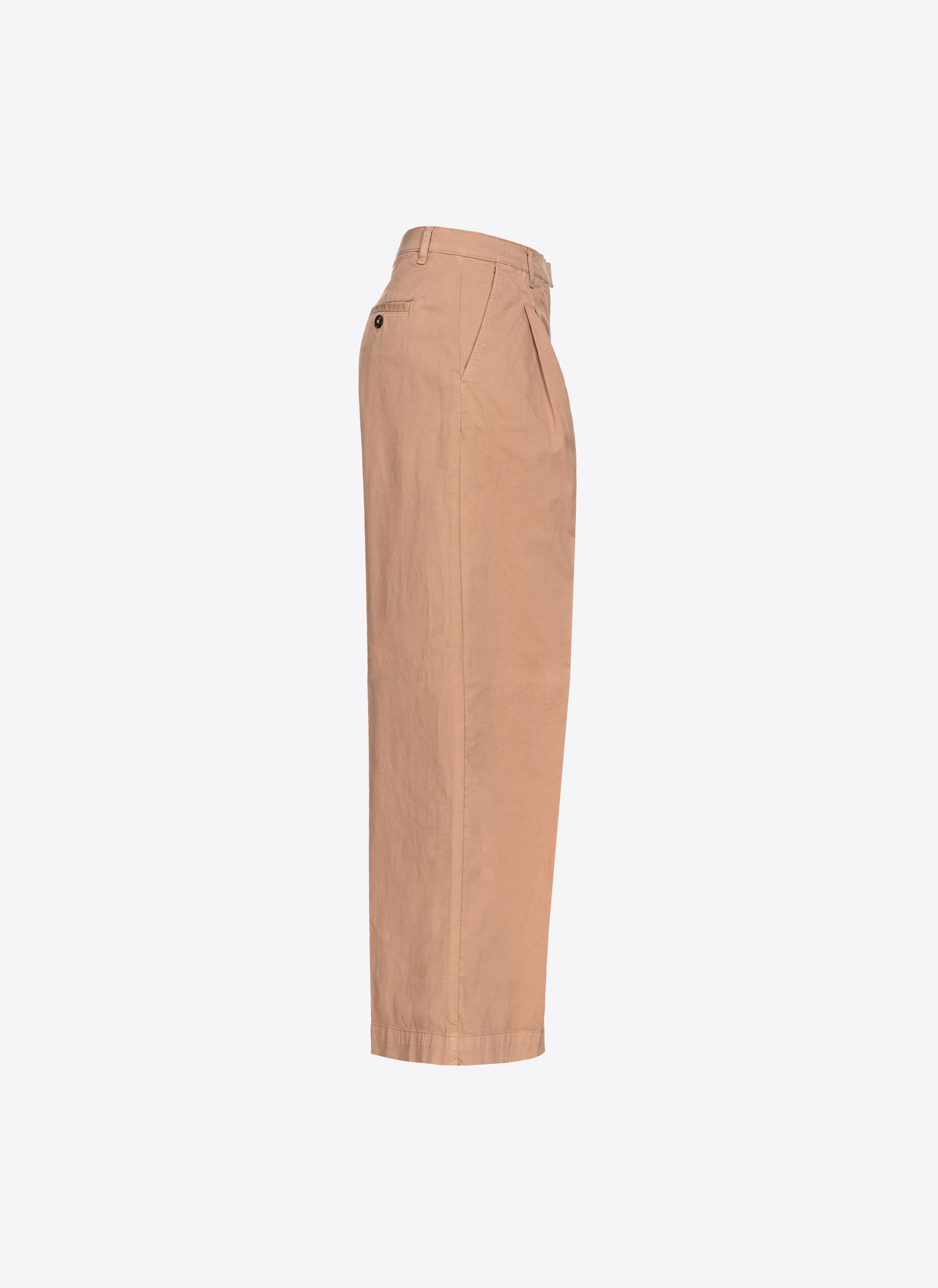 Shop Pinko Pantalon Wide-leg En Tricotine In Tawny-brown Beige