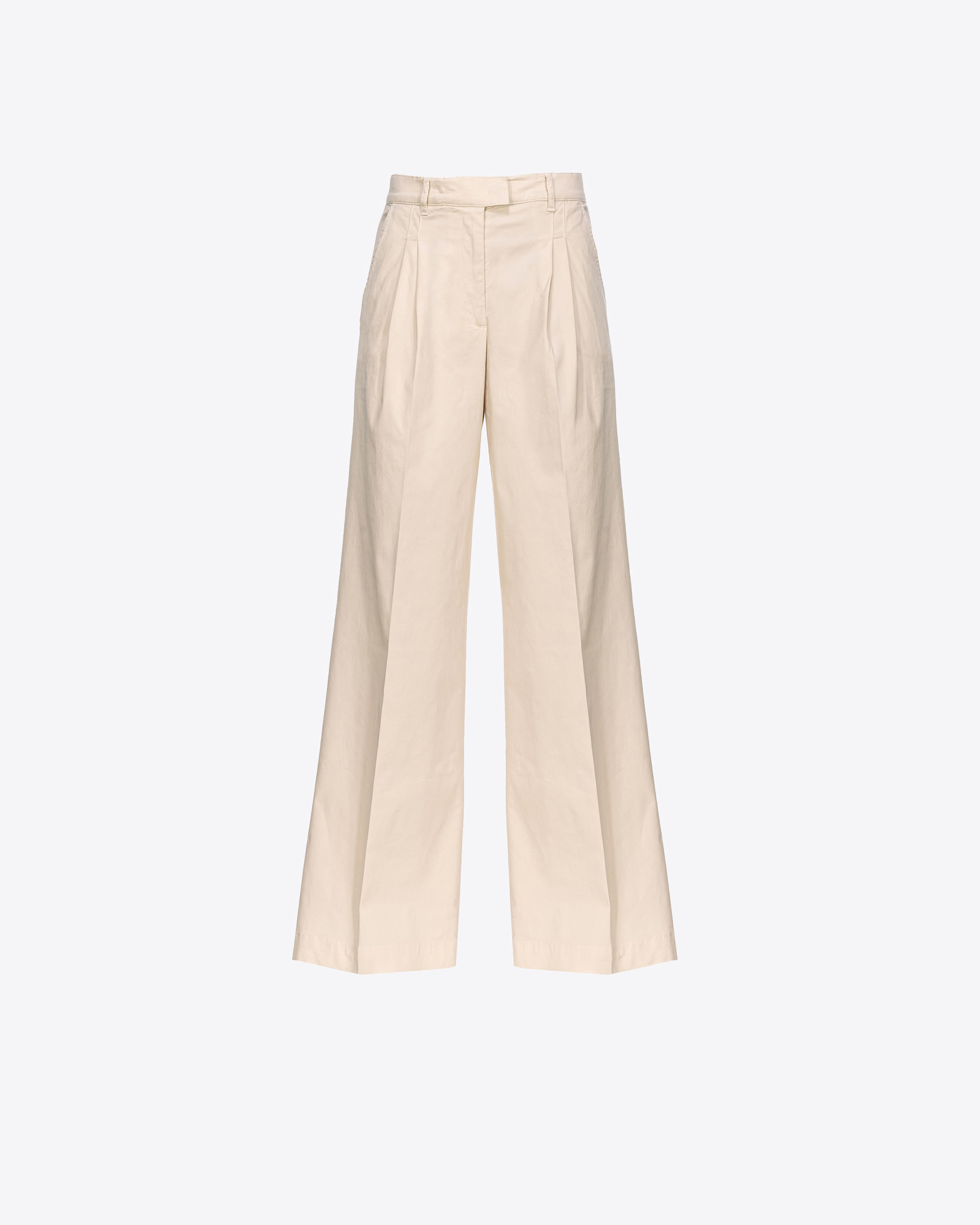 Shop Pinko Pantalon Wide-leg En Tricotine In Mollusc Pink