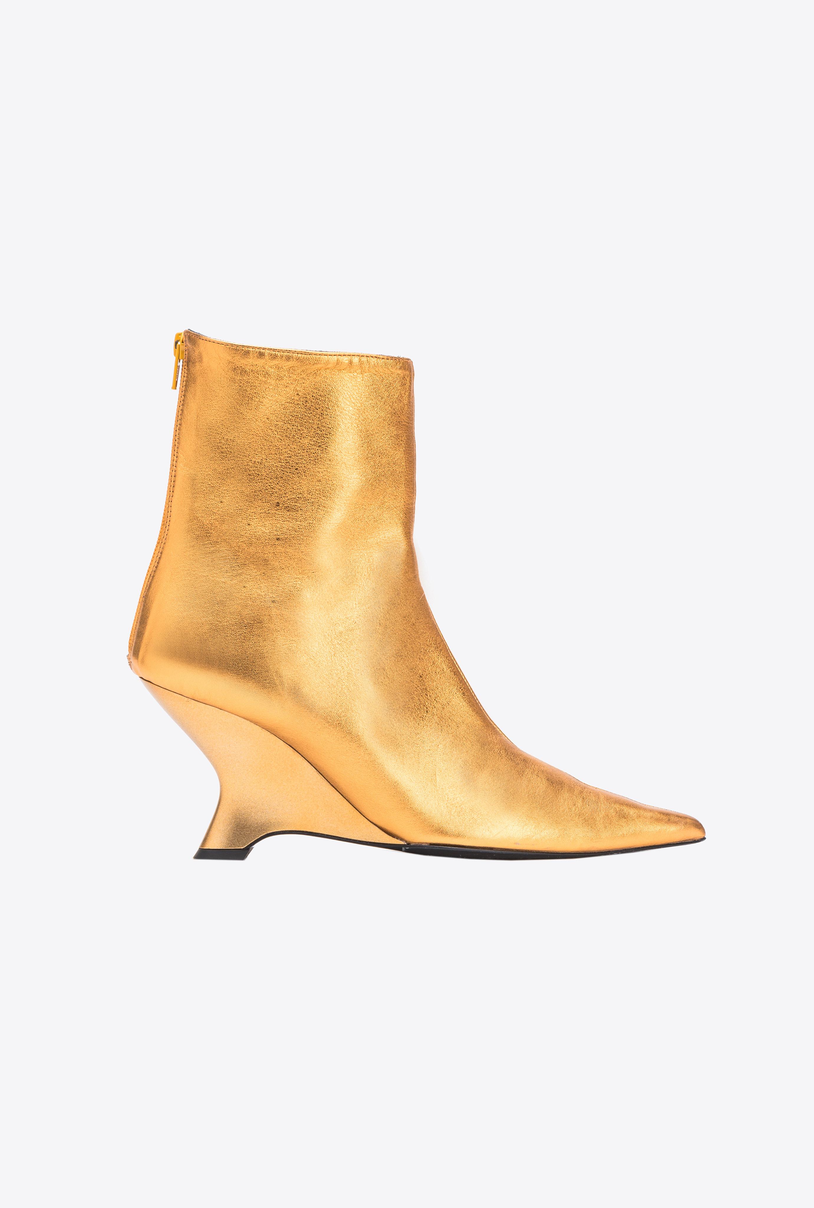 PINKO BOTTINES EN CUIR LAMÉ