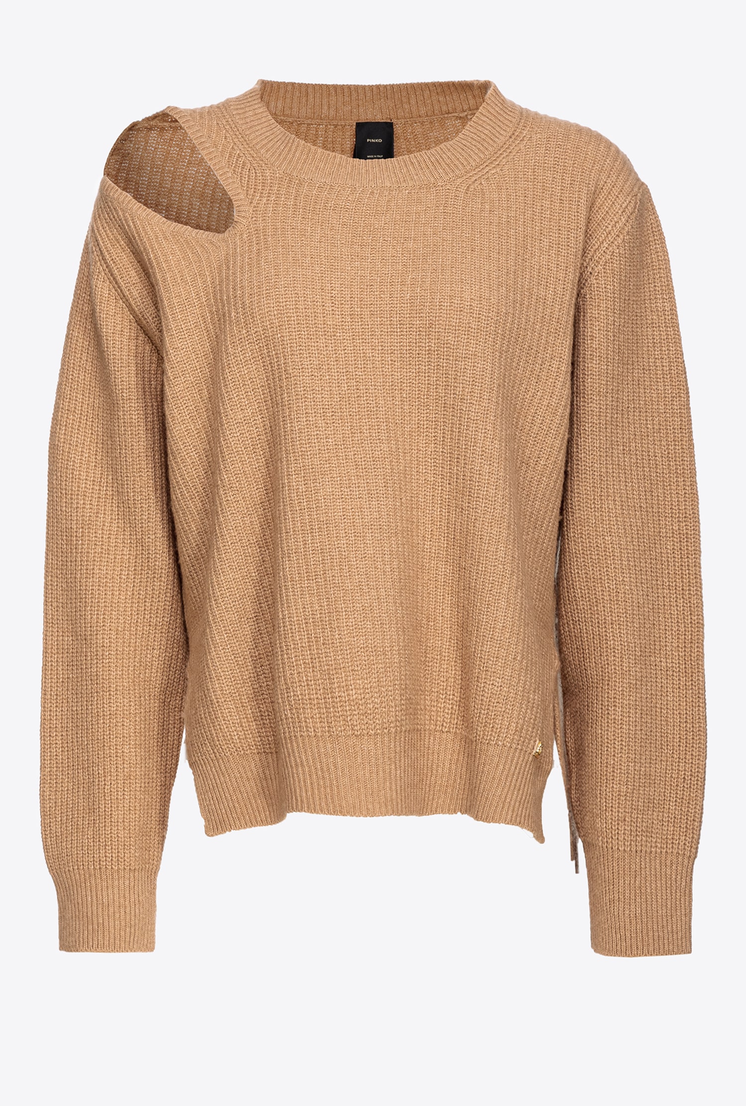 Fisherman s rib knit cashmere blend pullover