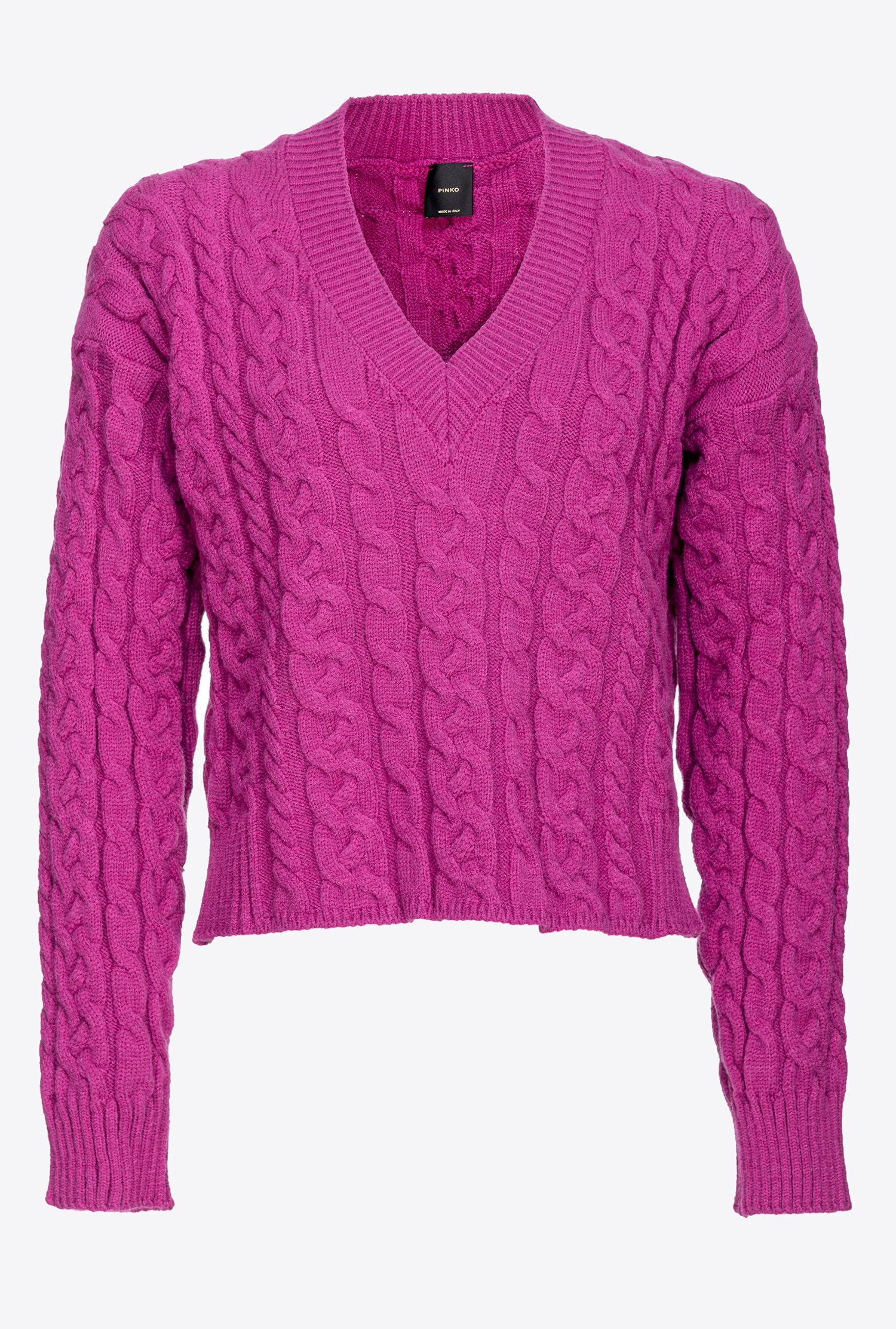 Jersey Pinko Burgos Logo Intarsio Fucsia para Mujer