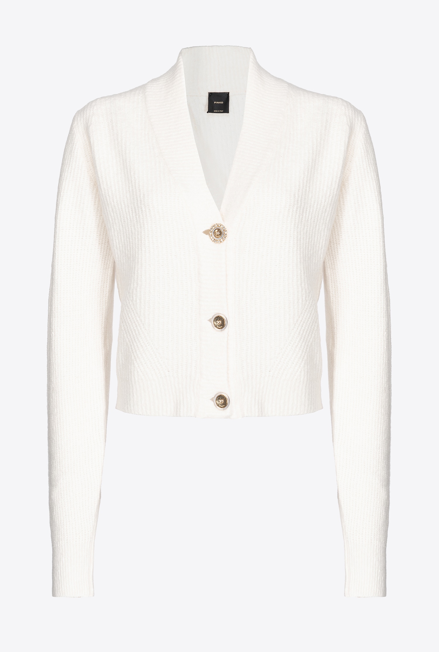 Ribbed wool cardigan - Milk white