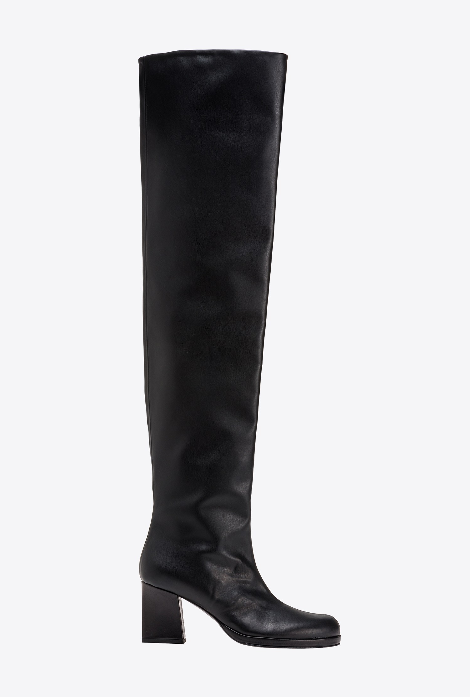 PINKO LEATHER-EFFECT THIGH-HIGH BOOTS