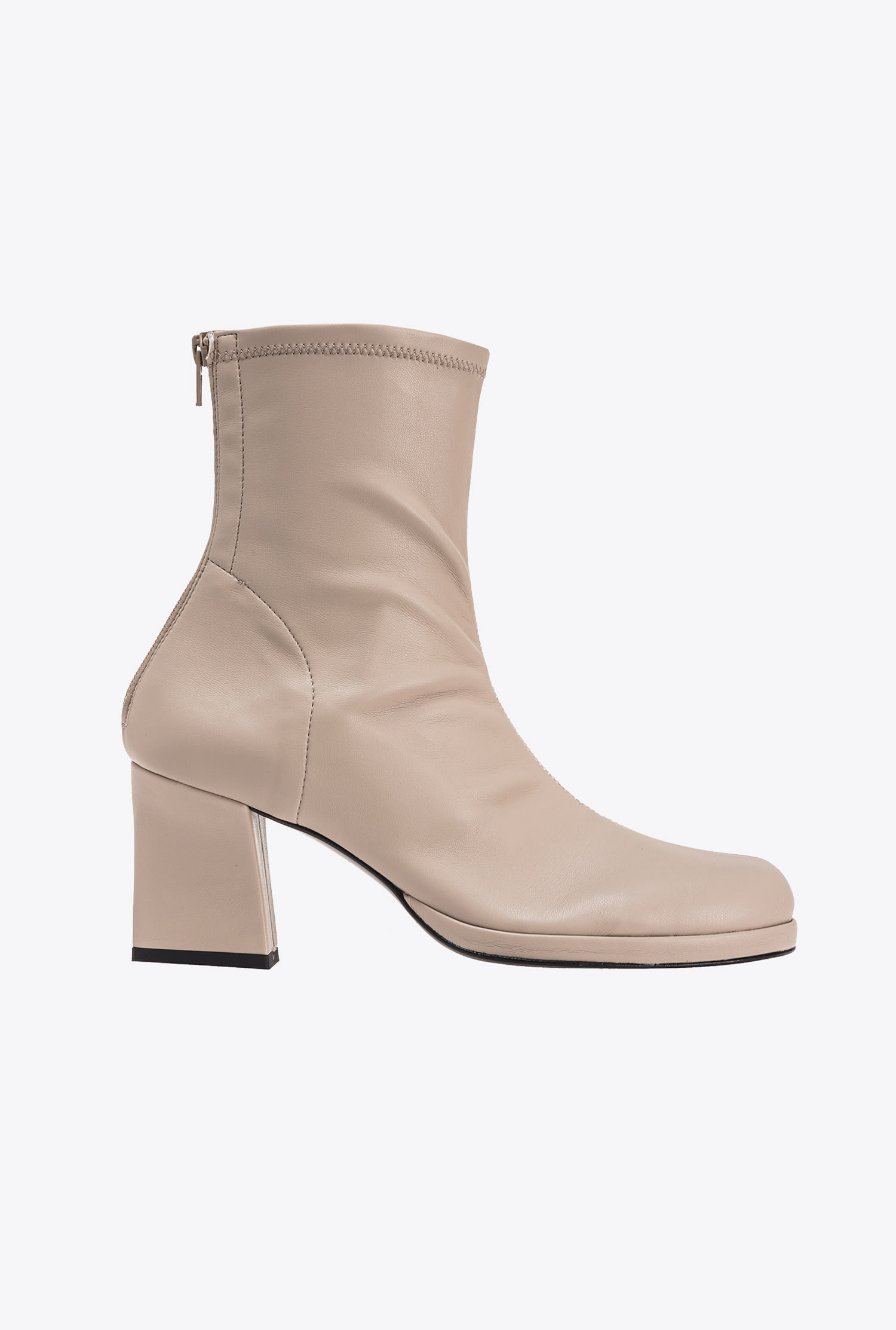 Leather-effect ankle boots - Pommel grey