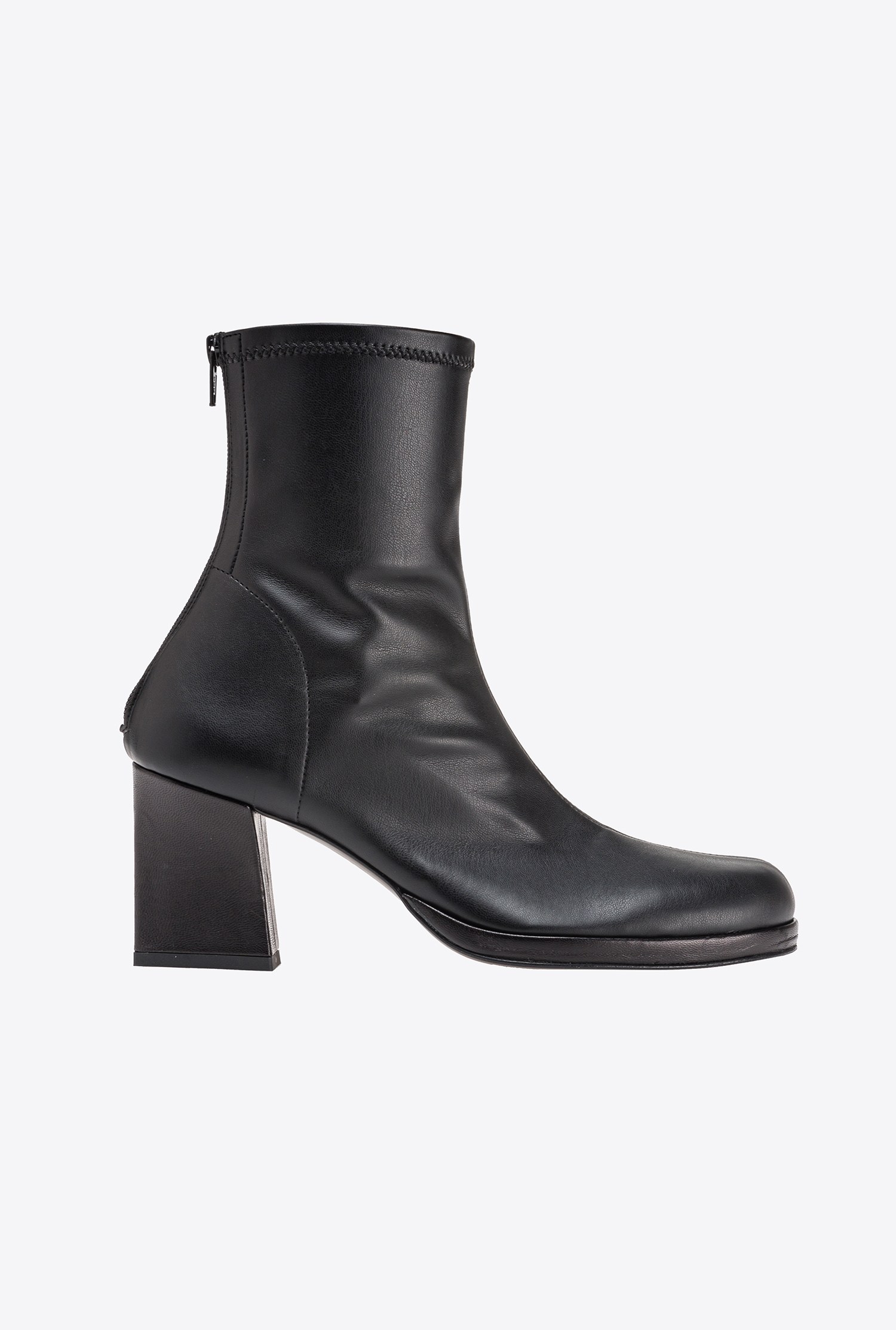 Leather-effect ankle boots - Limo black