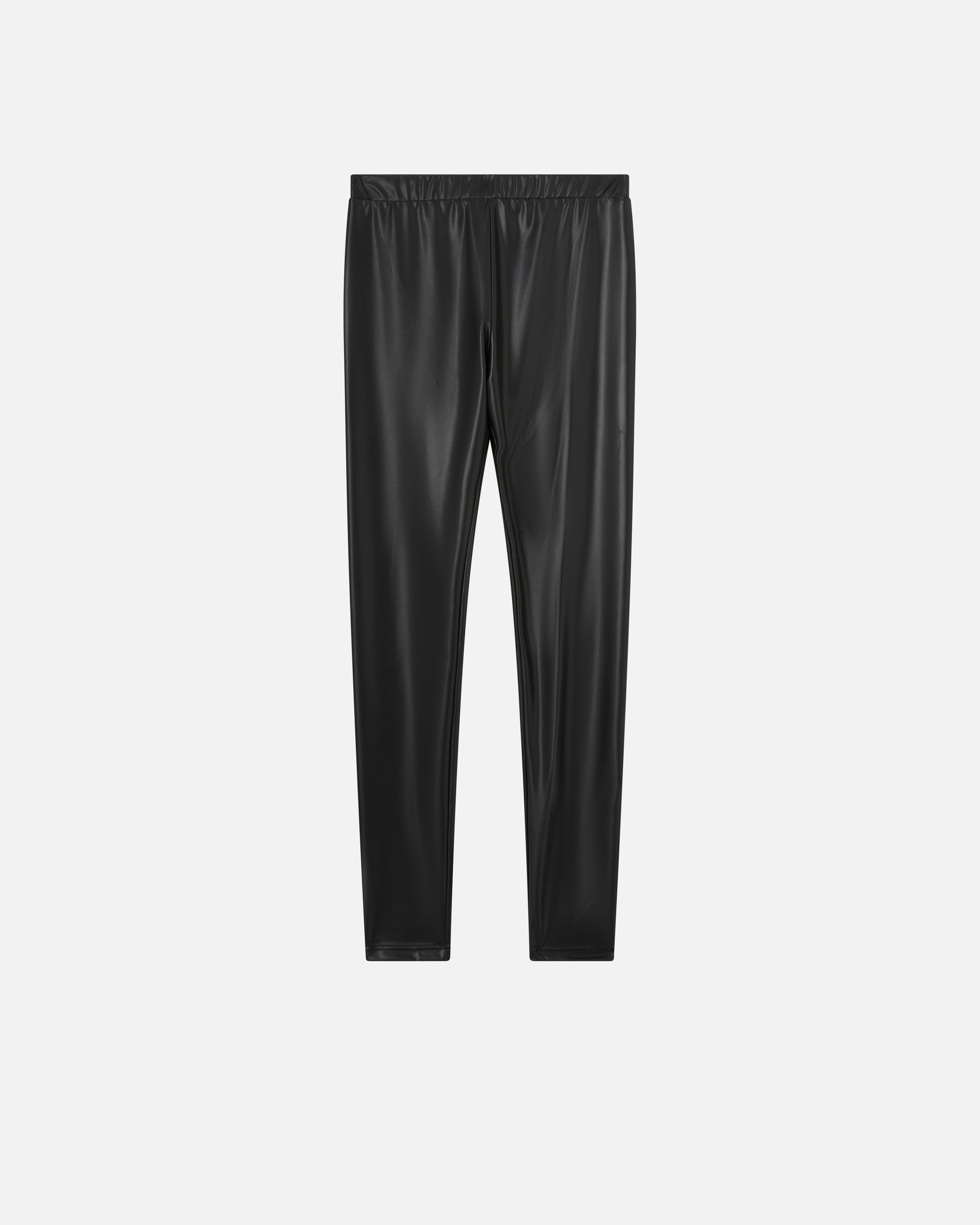 Pinko Leather-effect Leggings In Noir Limousine