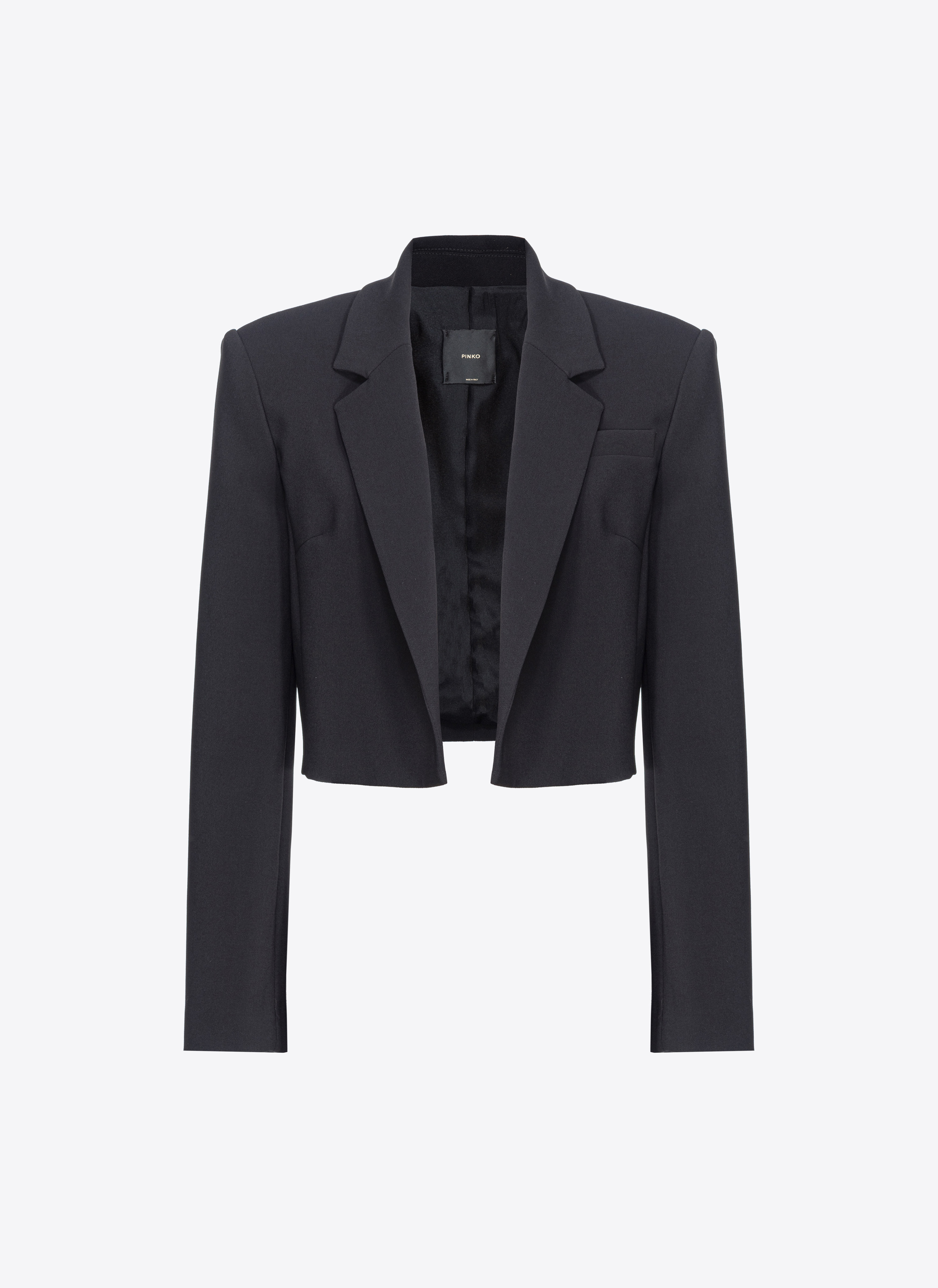 Pinko Stretch Crepe Spencer Jacket In Limo Black