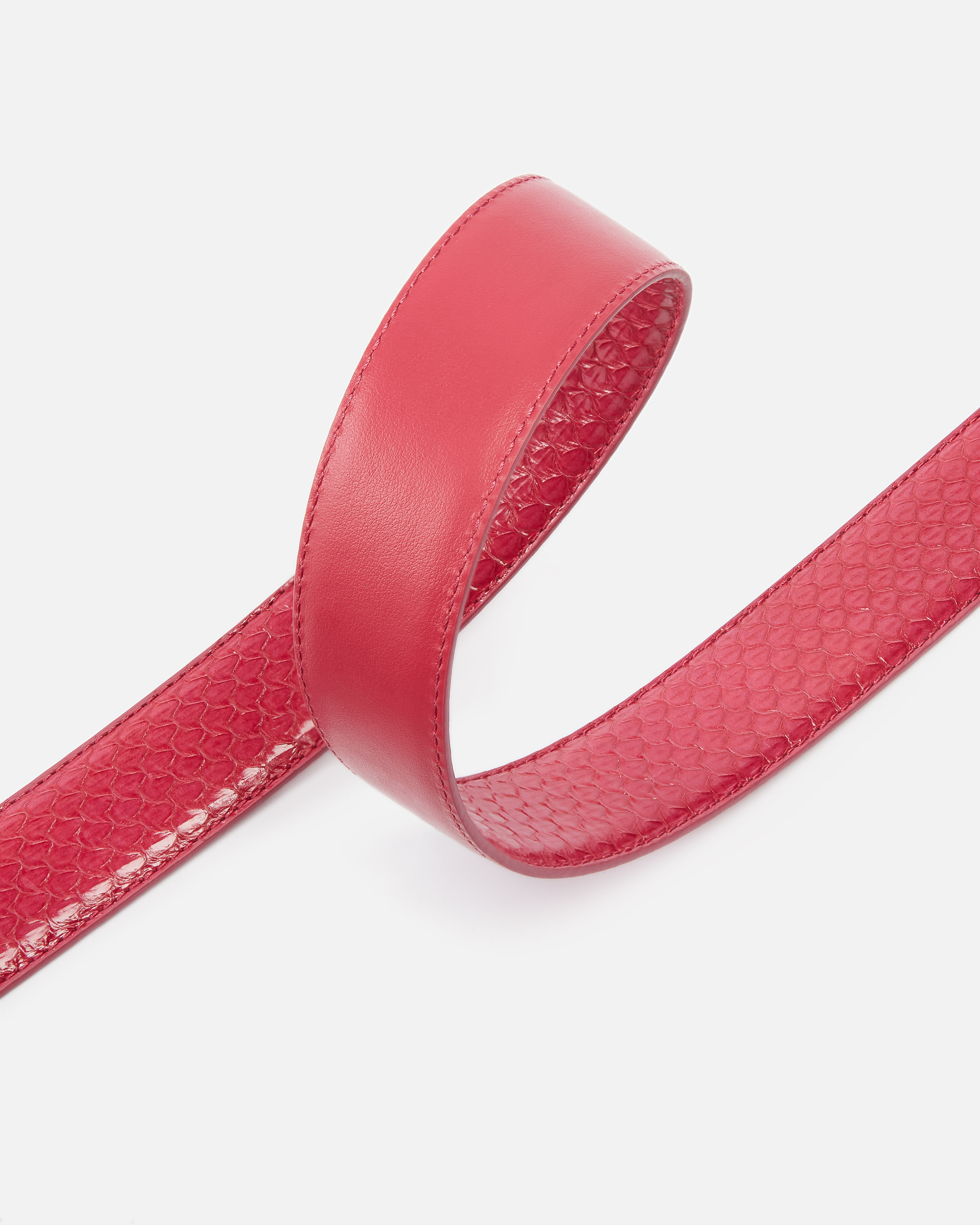 Pinko Galleria 3-cm Belt In Glossy Python Skin In Pink
