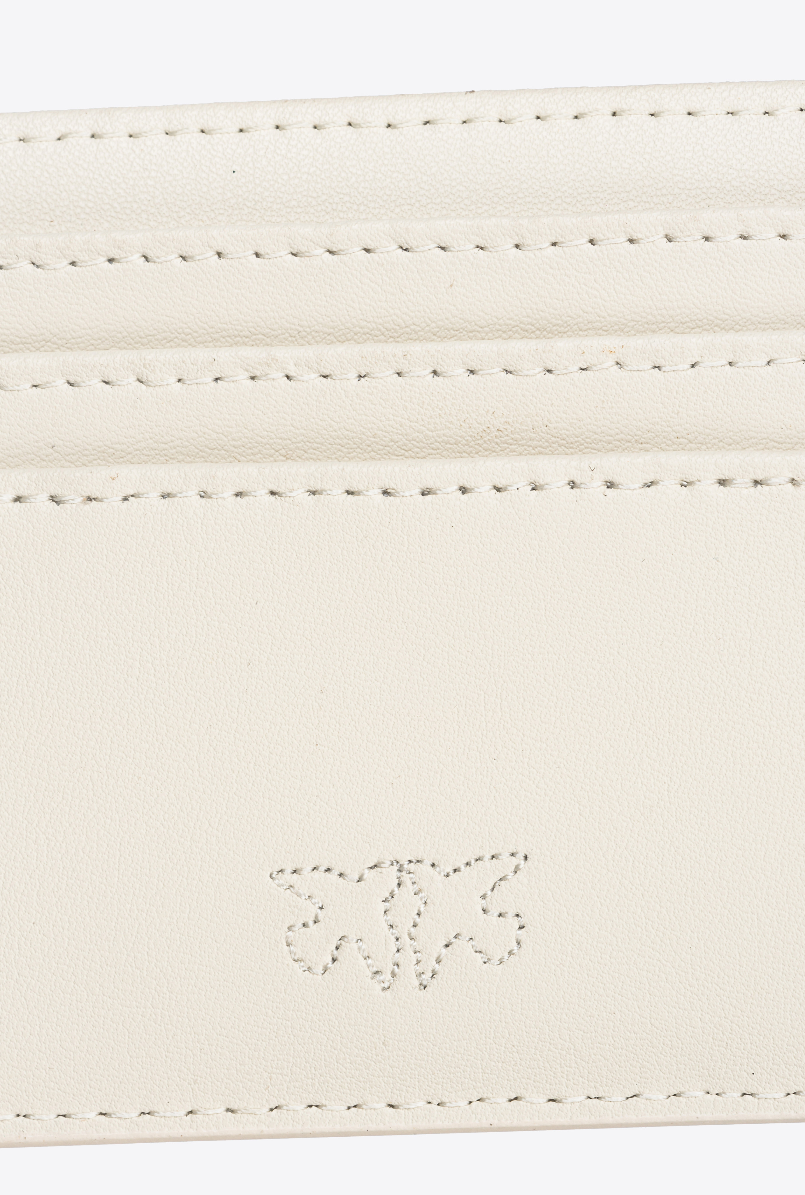 Pinko Leather Card Holder With Chain In White+white-antique Gold