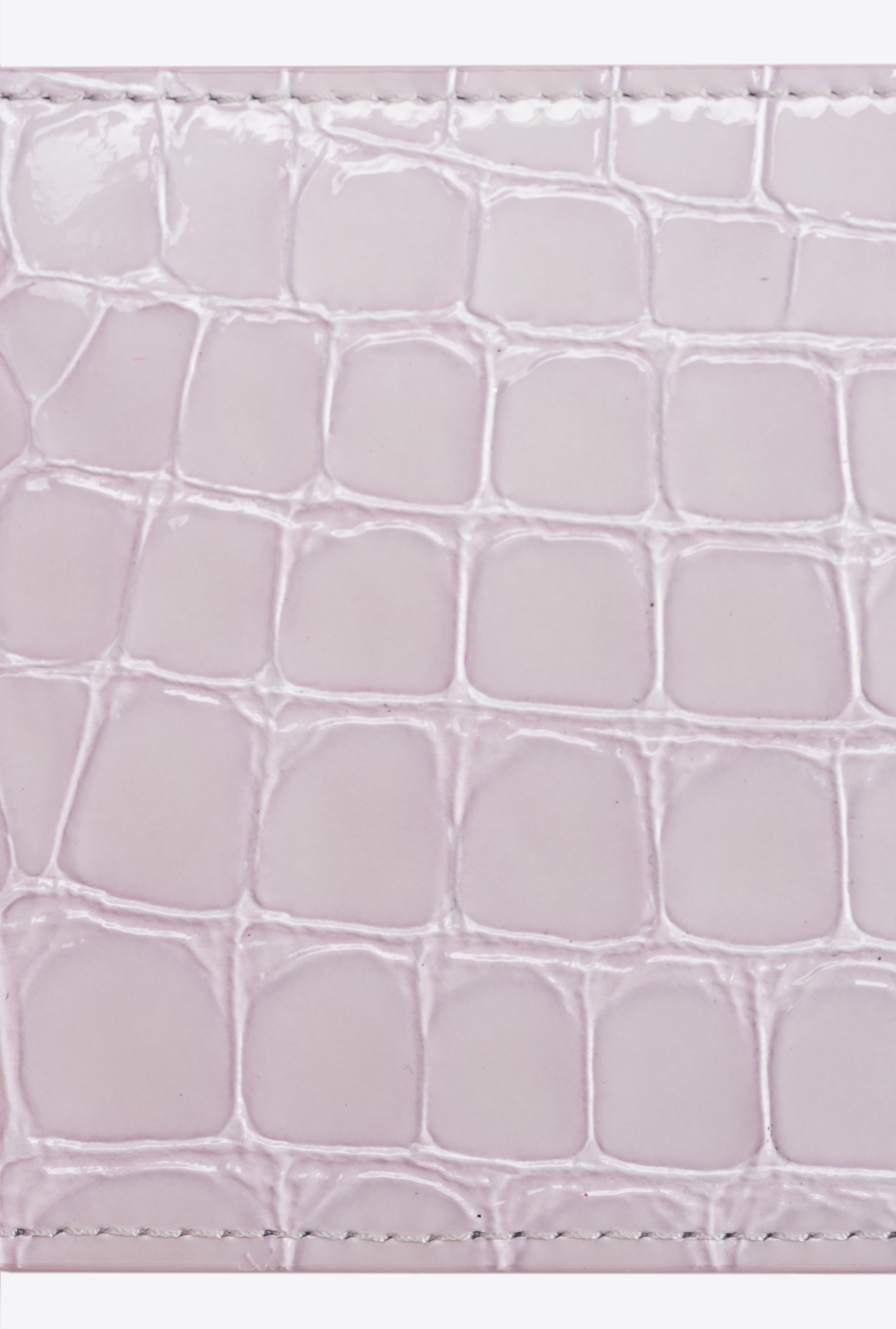 Pinko Galleria Shiny Croc-print Card Holder With Chain In Lilac-light Gold