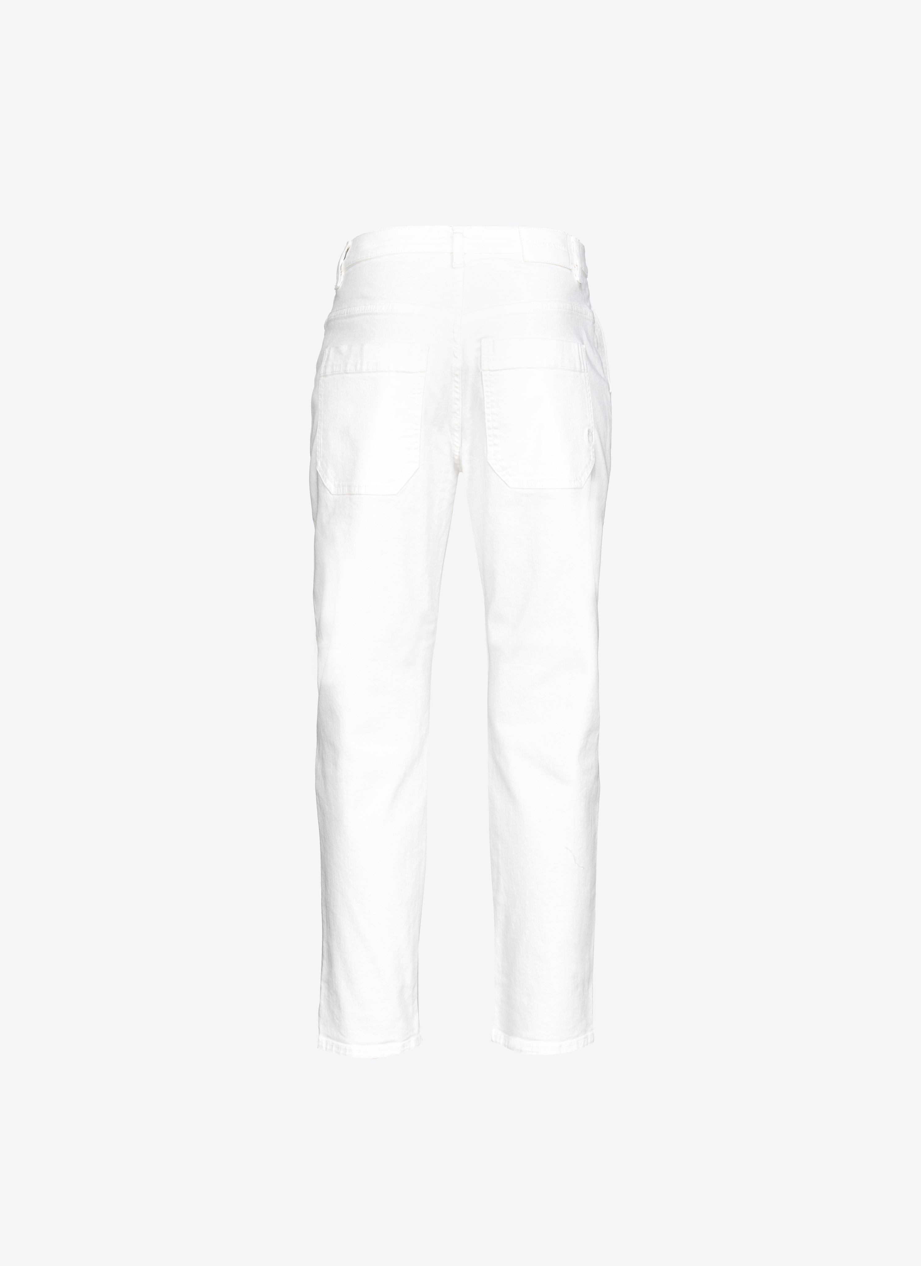 Shop Pinko Jeans Chinos Bull Di Cotone In White + White