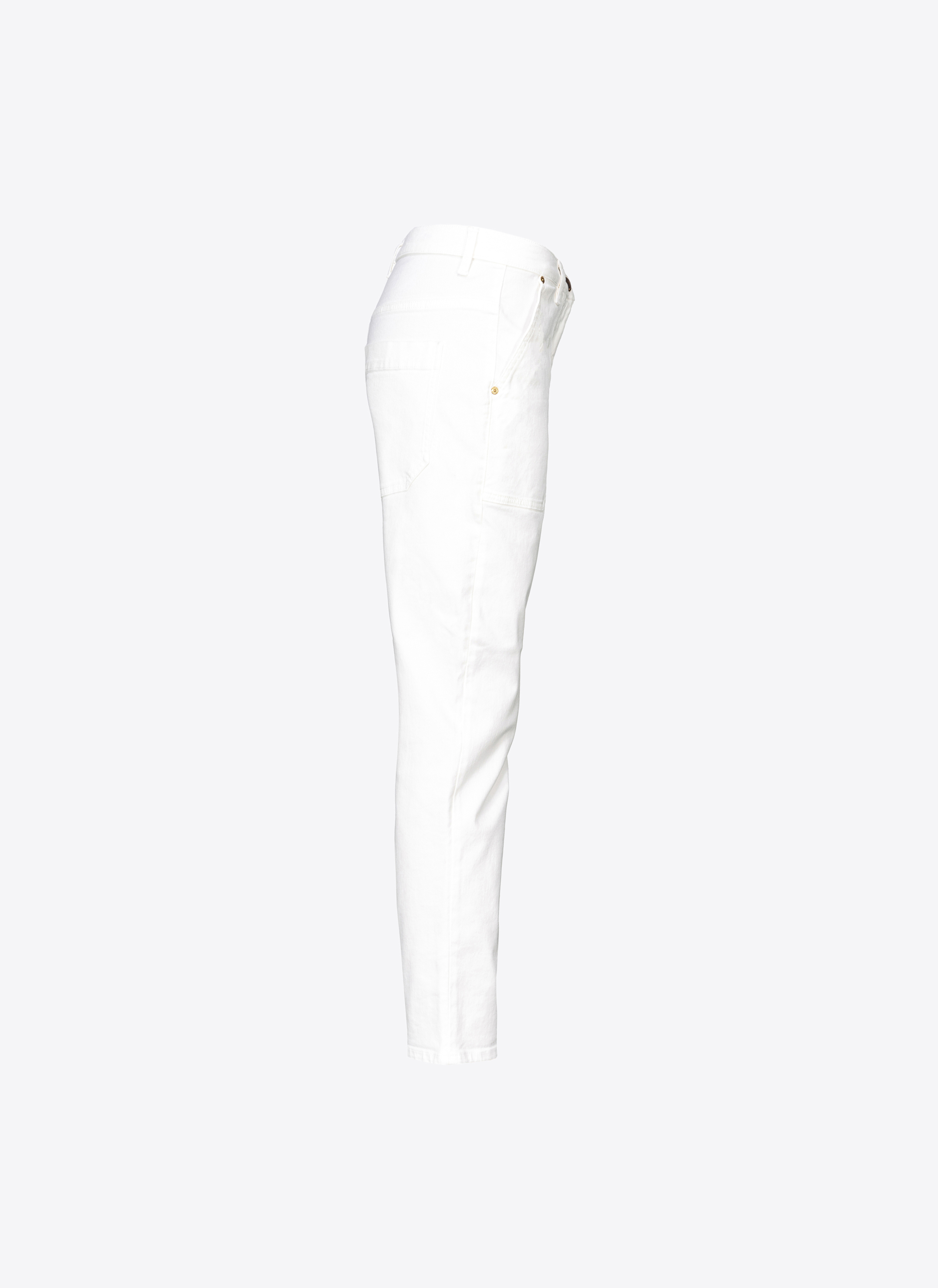 Shop Pinko Jeans Chinos Bull Di Cotone In White + White