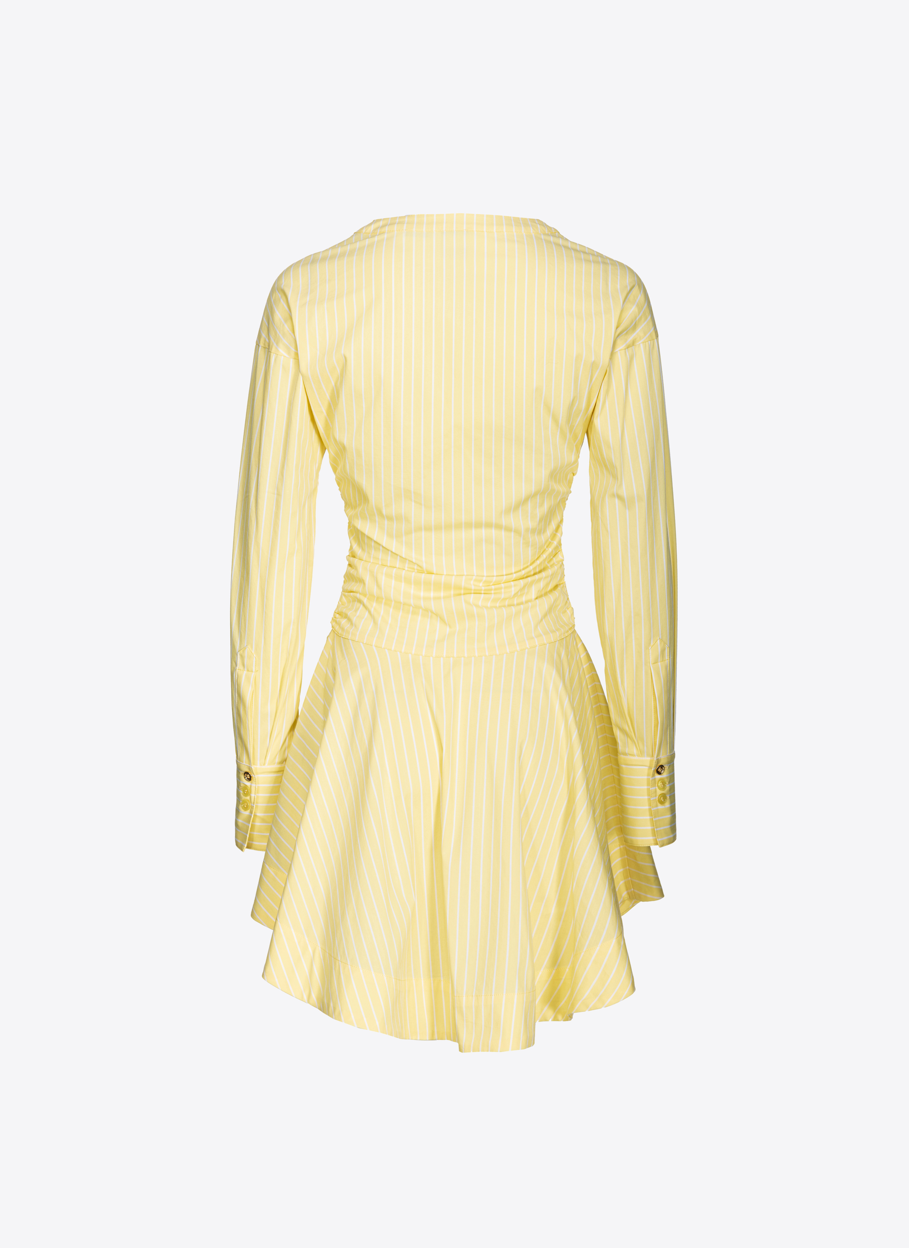 Платье-рубашка в вертикальную полоску - multicolor, ЖЕЛТЫЙ - large