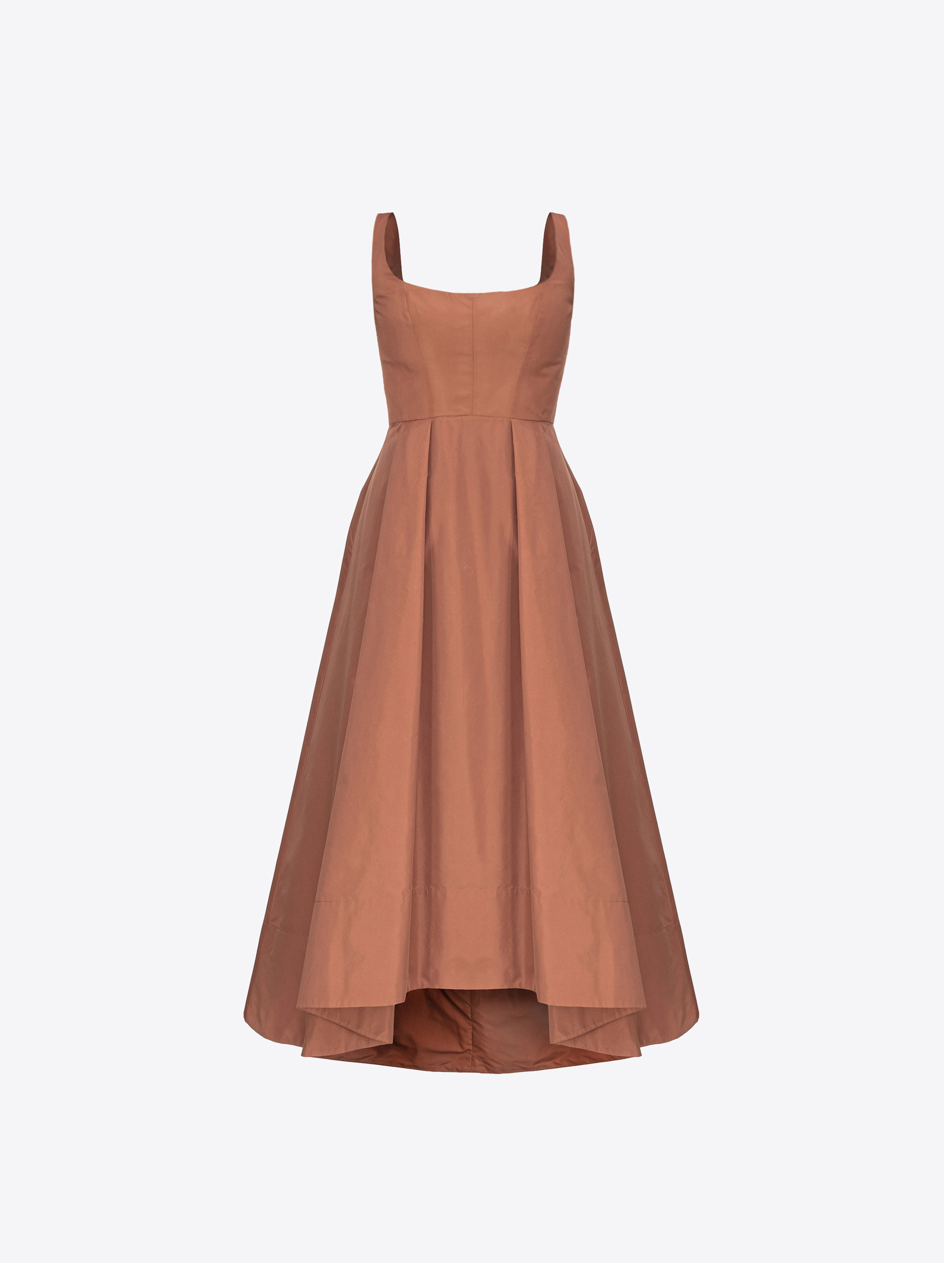 Shop Pinko Robe Élégante En Taffetas In Maroon Brown