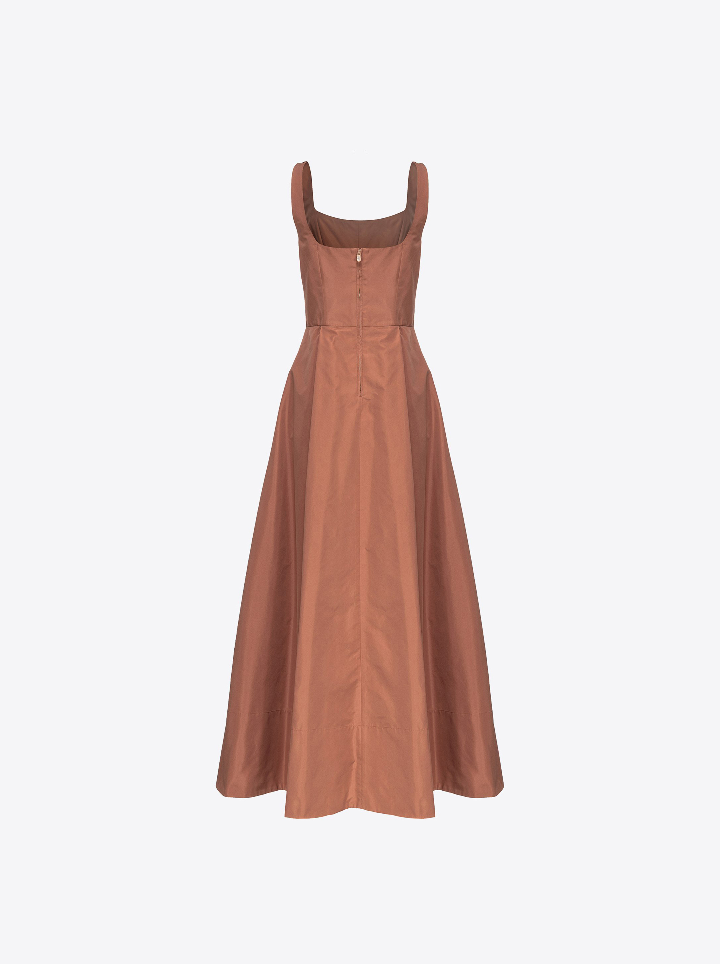 Shop Pinko Abito Elegante In Taffetà In Maroon Brown