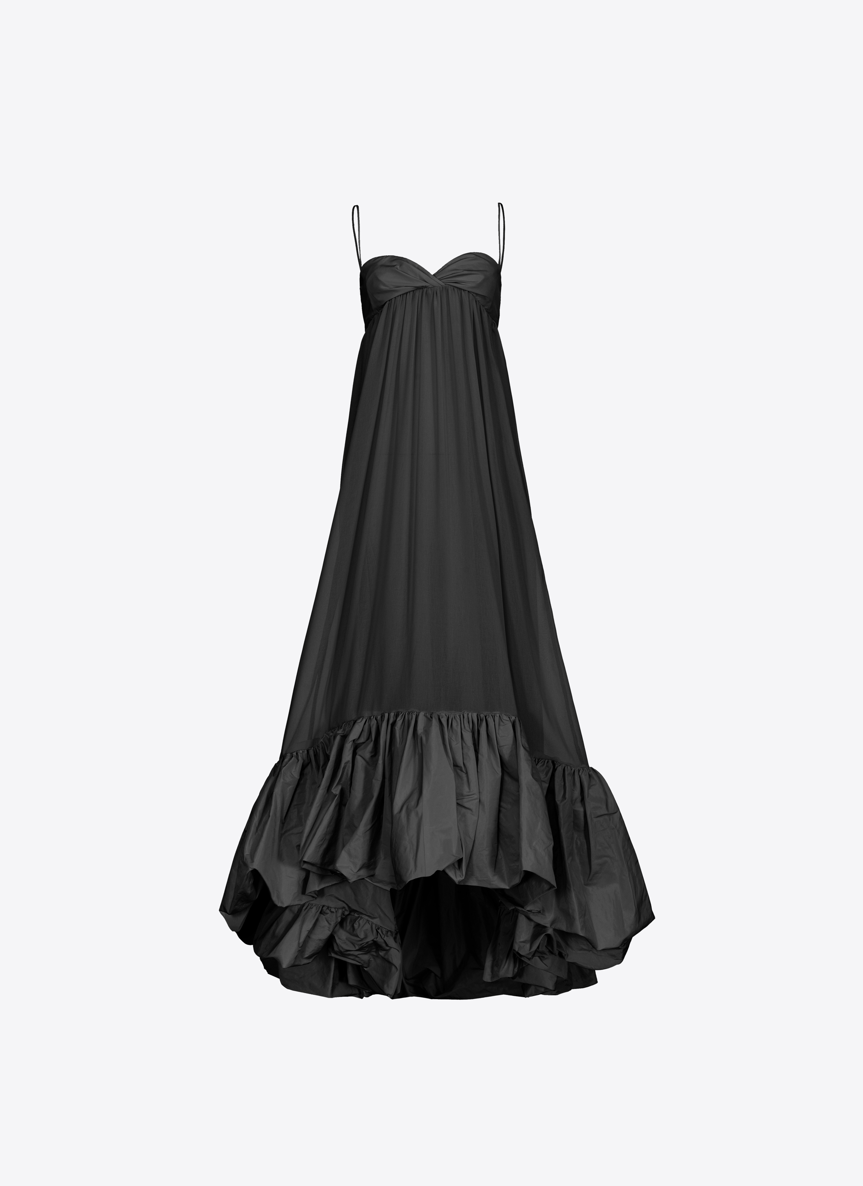 Pinko Langes Kleid schmale Träger mit Volant