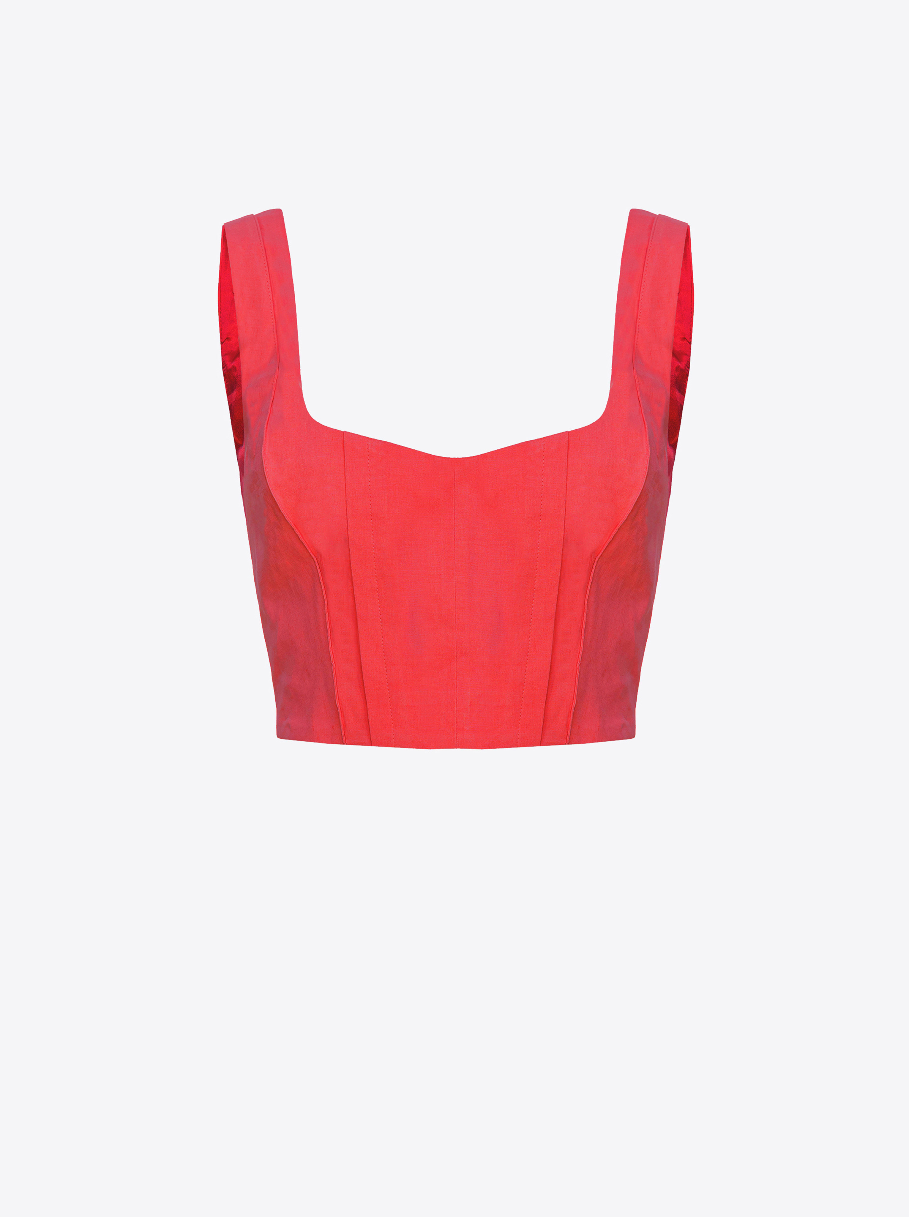 Pinko Sleeveless Crop Top In Formula1 Red