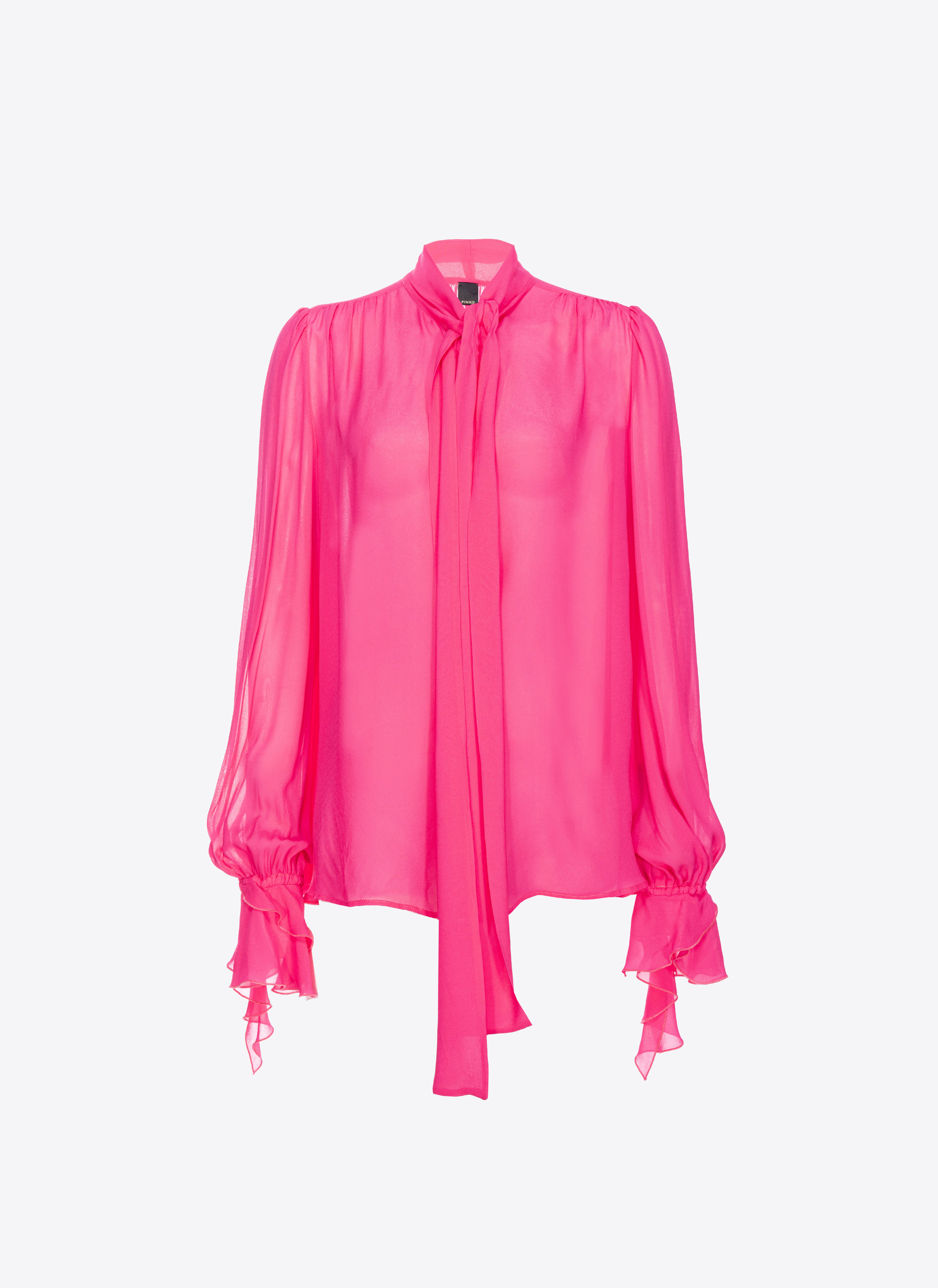 Pinko Blouse With Bow And Ruching In Betterave Cl.