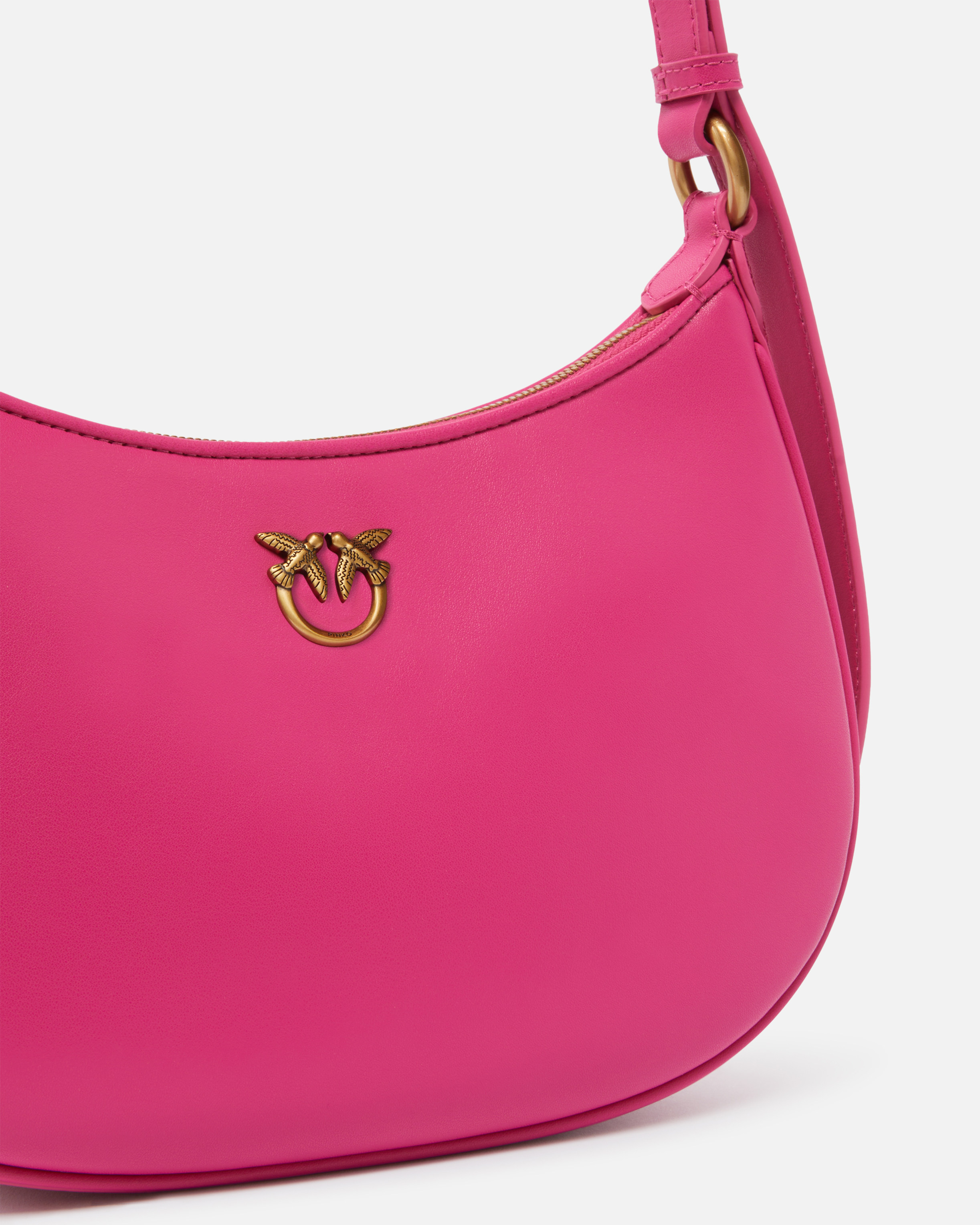 Pinko Mini Love Bag Half Moon Simply In  Pink-antique Gold
