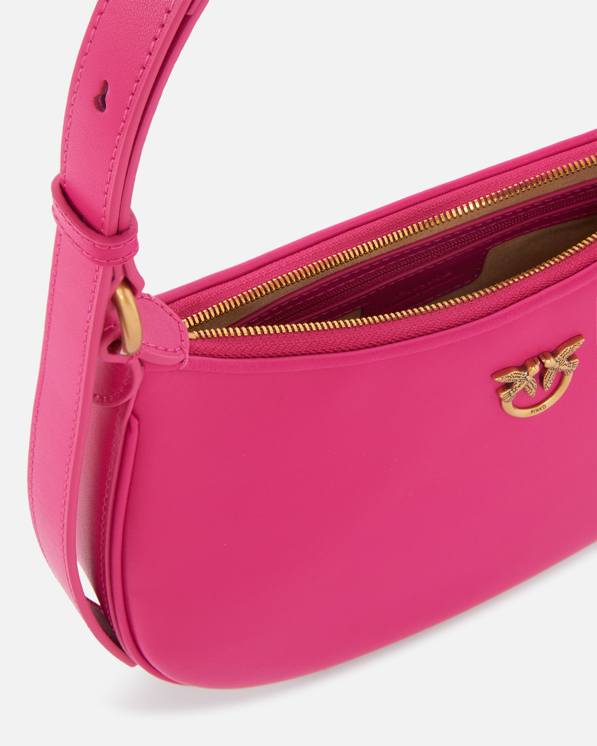 Pinko Mini Love Bag Half Moon Simply In  Pink-antique Gold