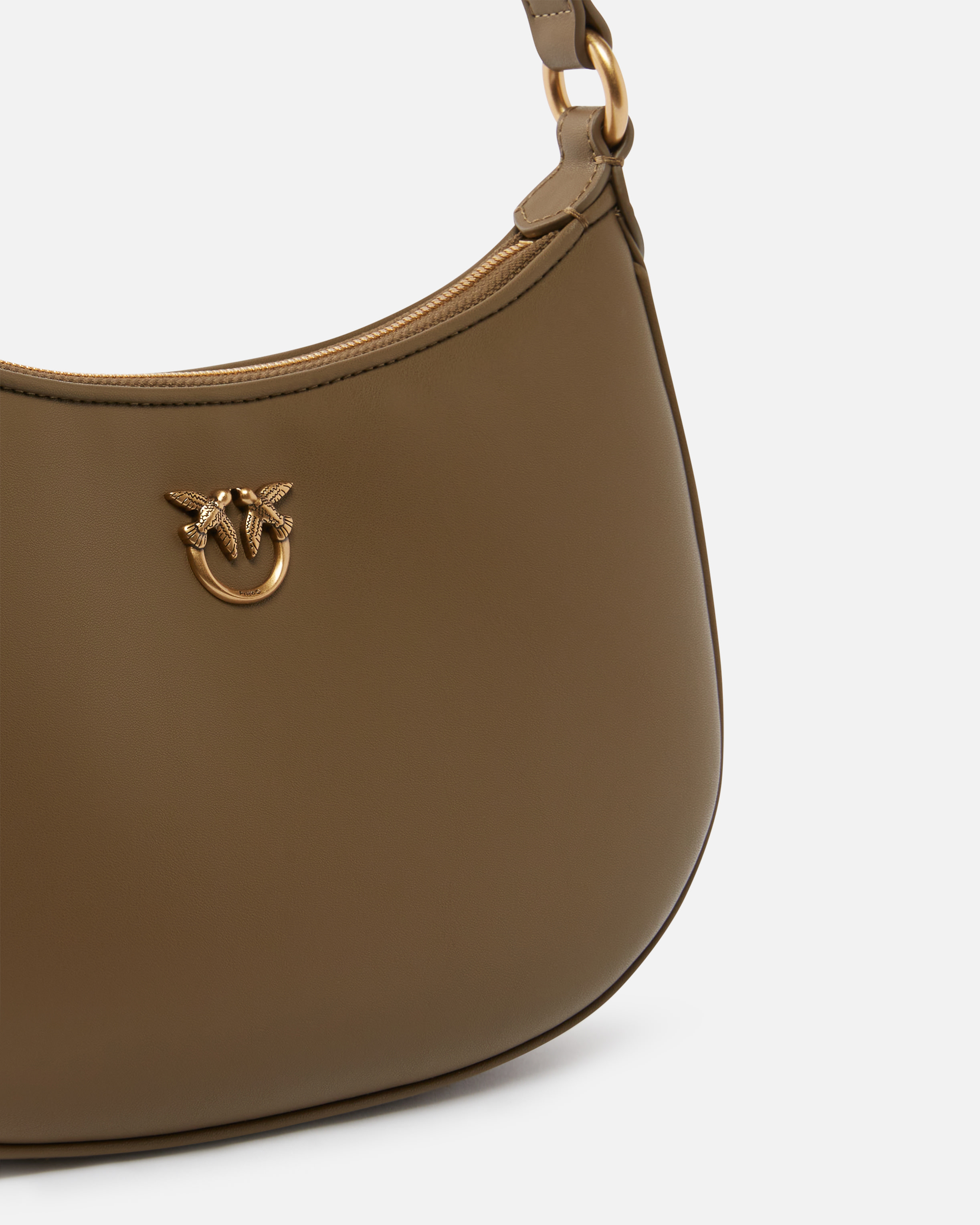 Pinko Mini Love Bag Half Moon Simply In Scricciolo-antique Gold