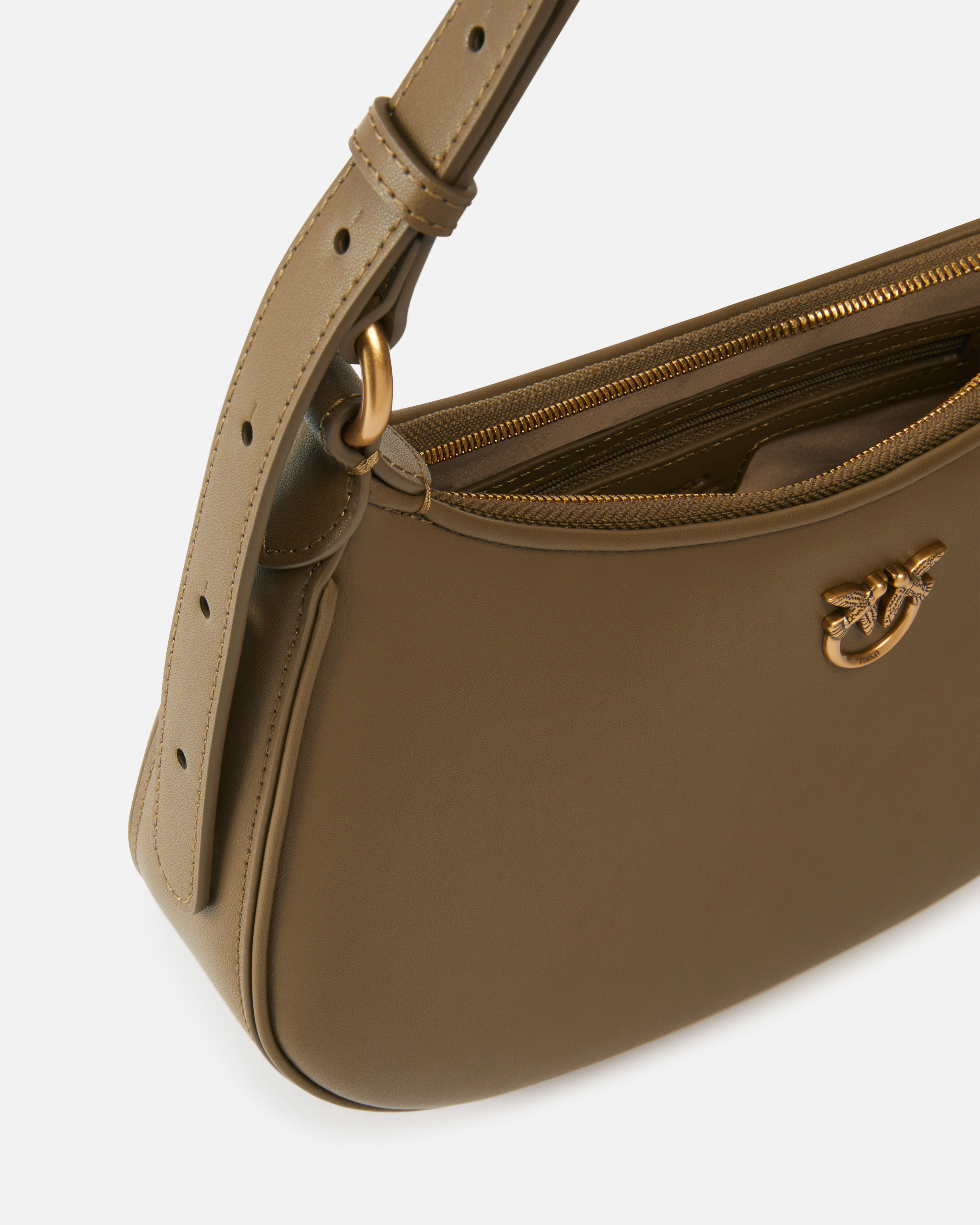 Pinko Mini Love Bag Half Moon Simply In Scricciolo-antique Gold