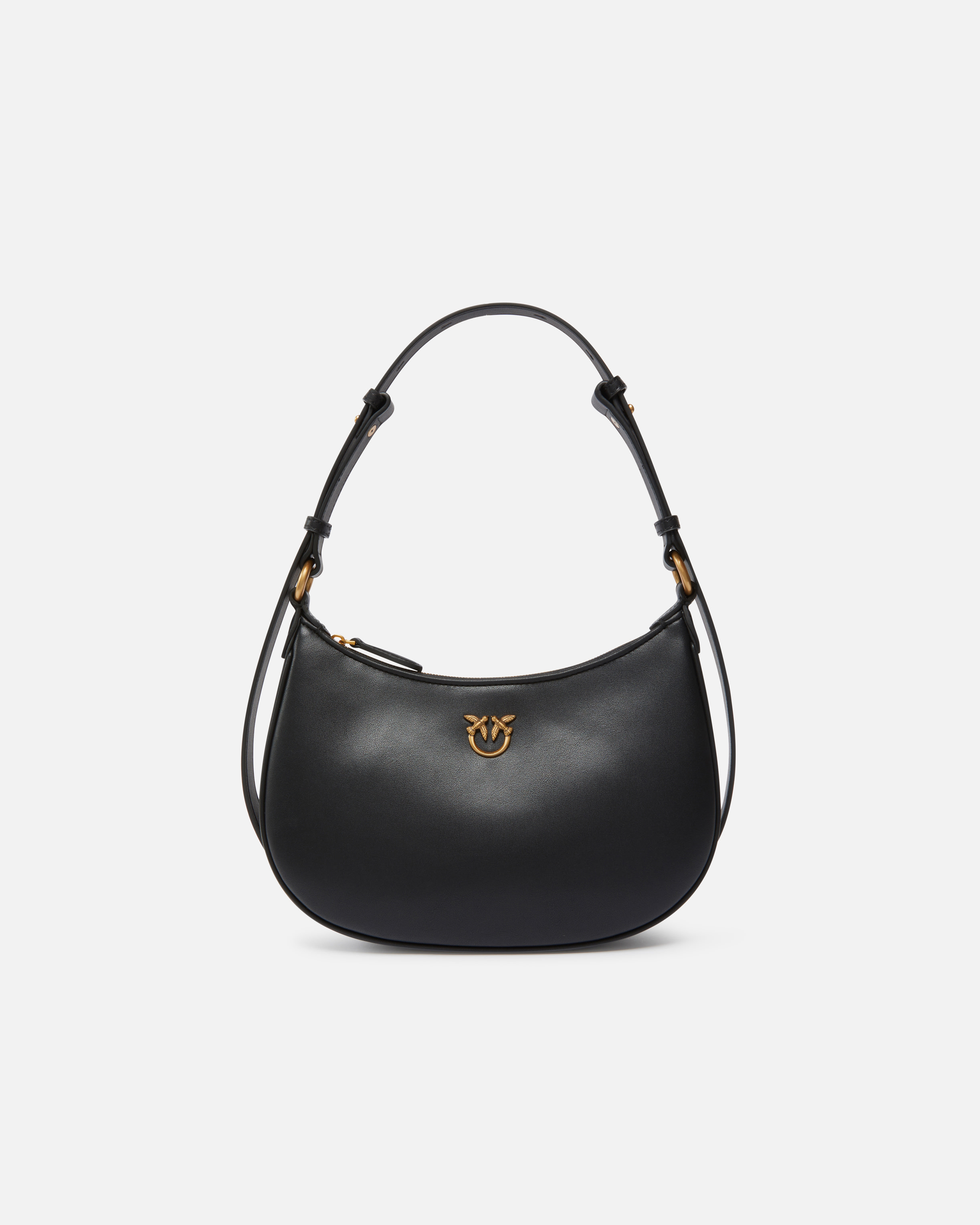 Pinko Mini Love Bag Half Moon Simply In Black-antique Gold