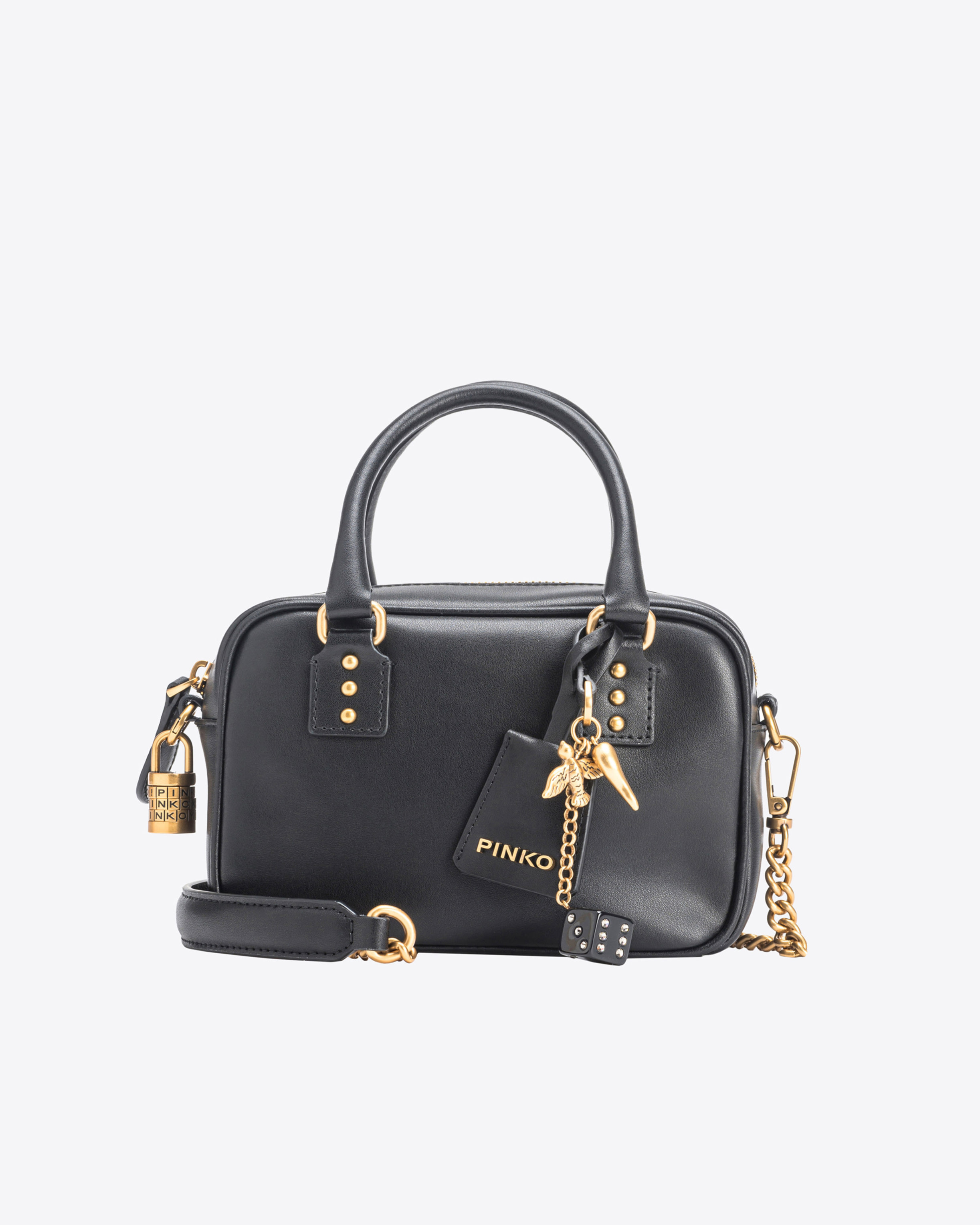 Pinko Mini Bowling Bag aus Leder