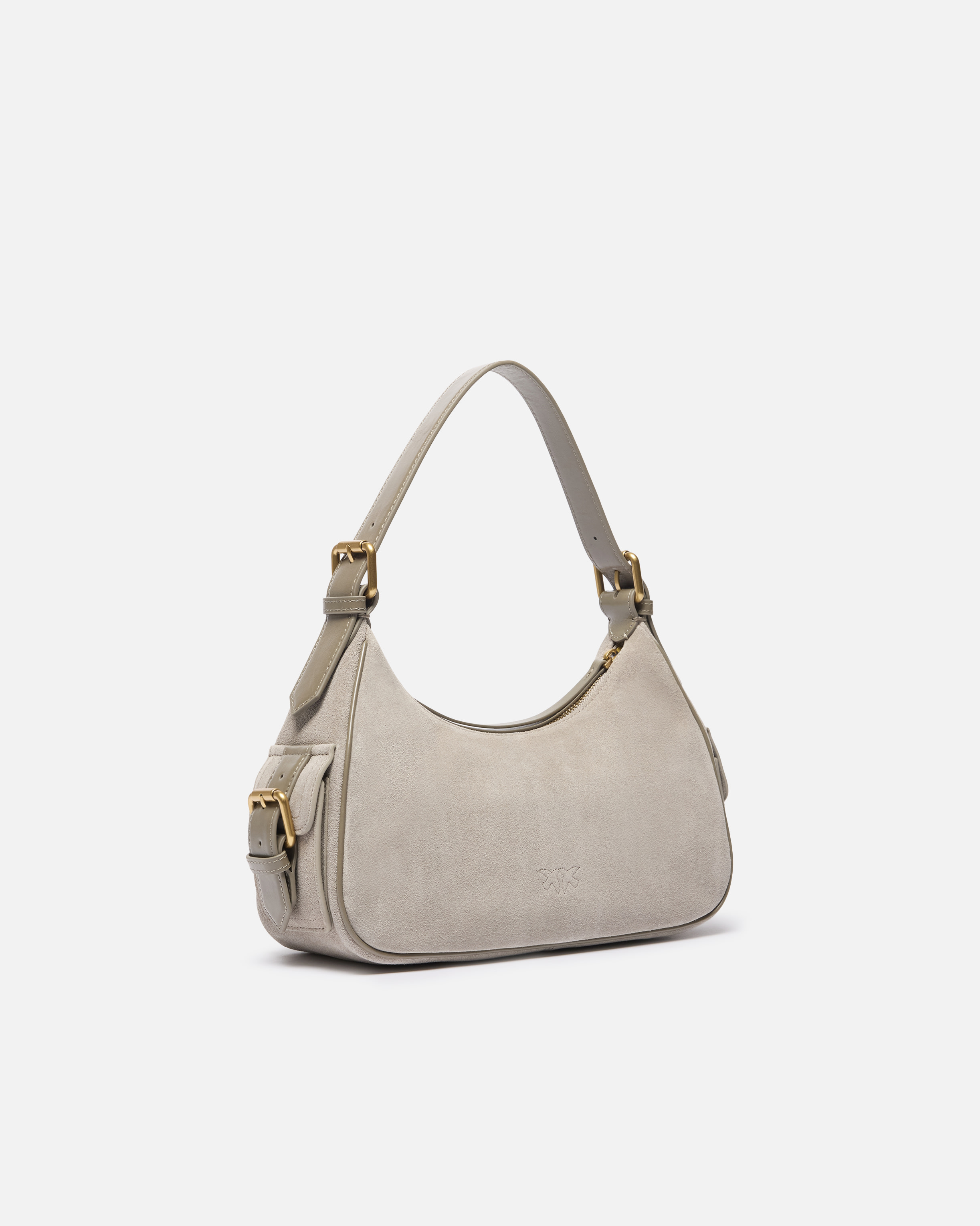 Pinko Suede Cargo Shoulder Bag With Pockets