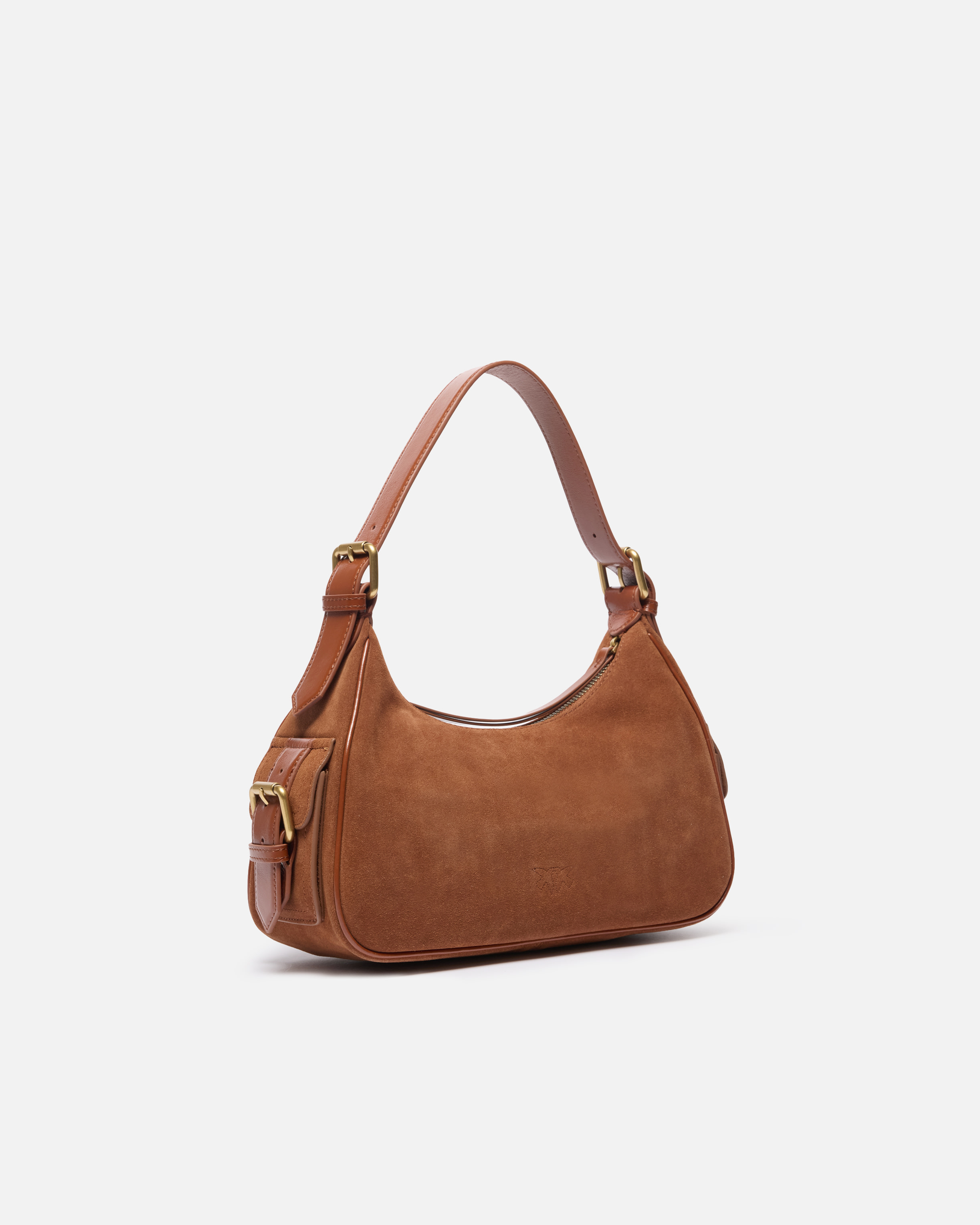 Pinko Suede Cargo Shoulder Bag With Pockets