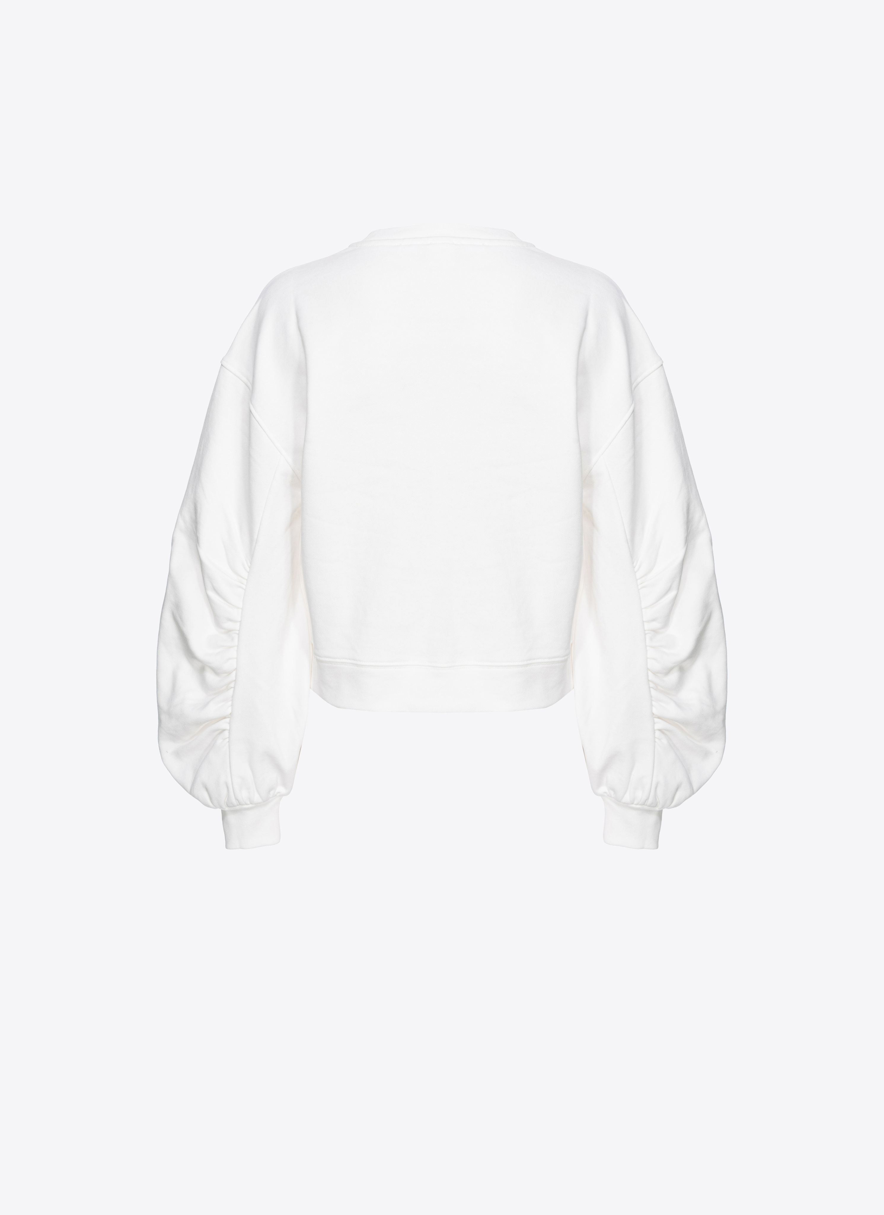 Shop Pinko Boxy Sweatshirt With Love Birds Embroidery In Cloud White