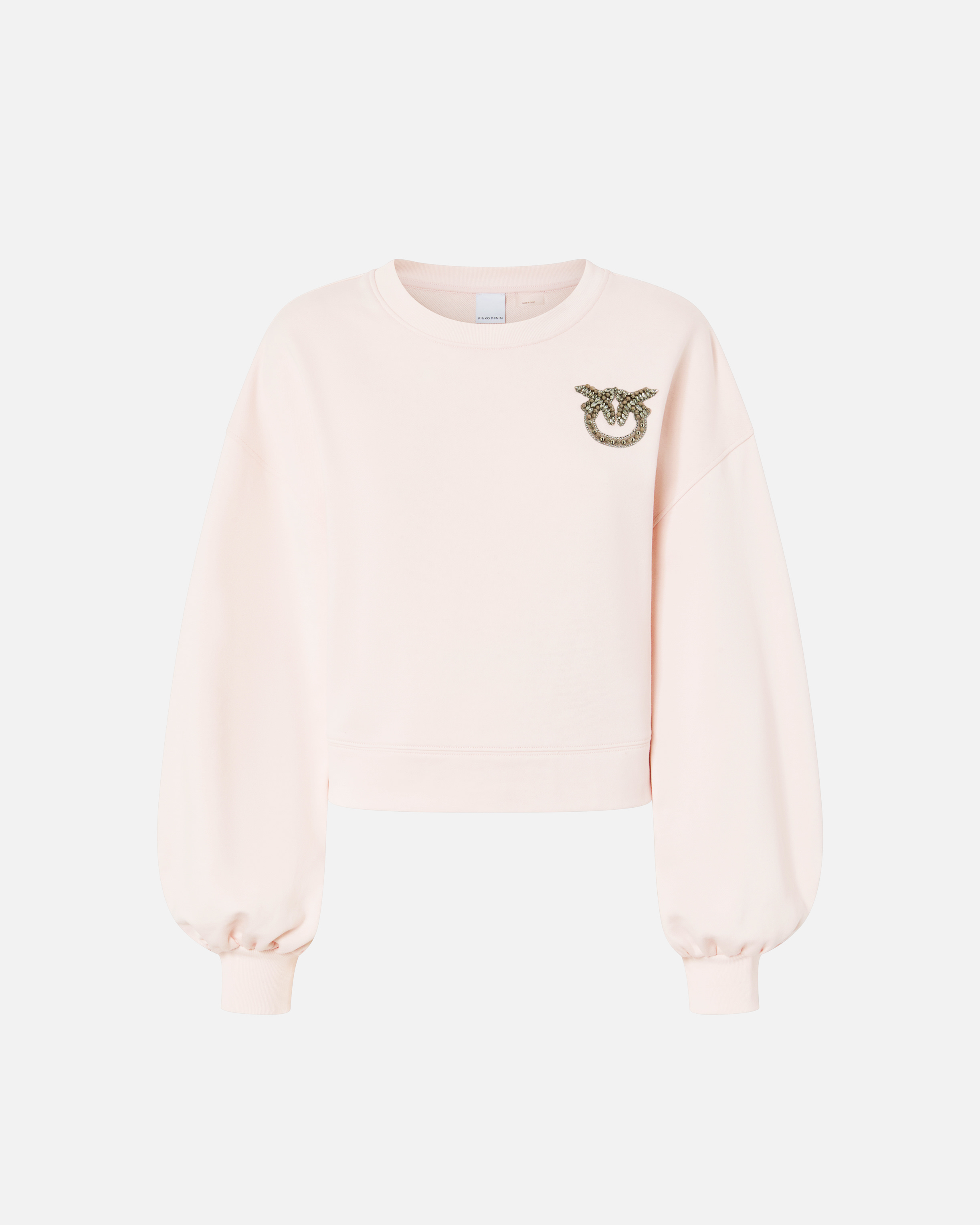 ♡nk♡ Sweatshirt with wide sleeves and bejewelled Love Birds