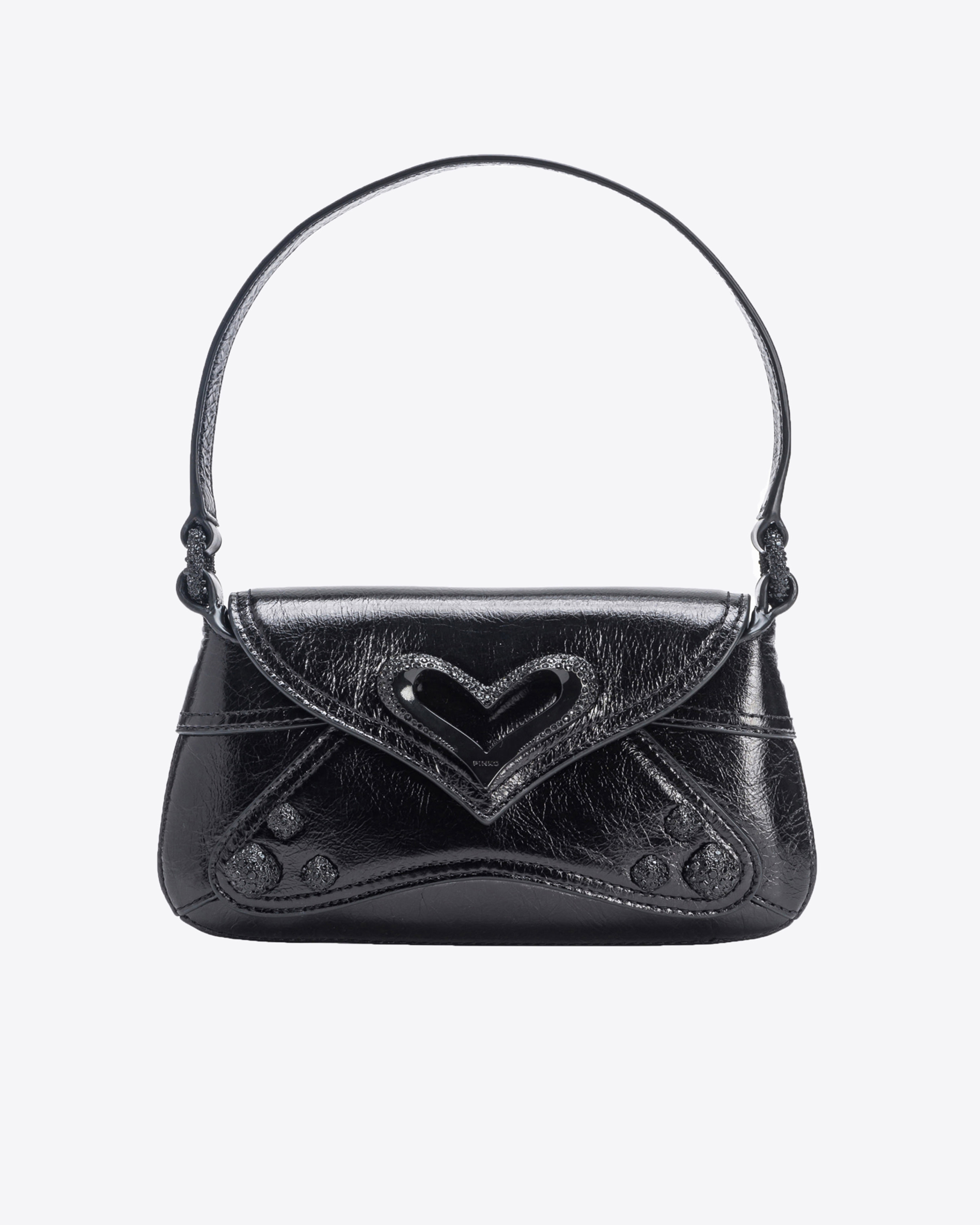 Shop Pinko Baby 520 Bag In Vintage Naplak In Limo Black Block Colour