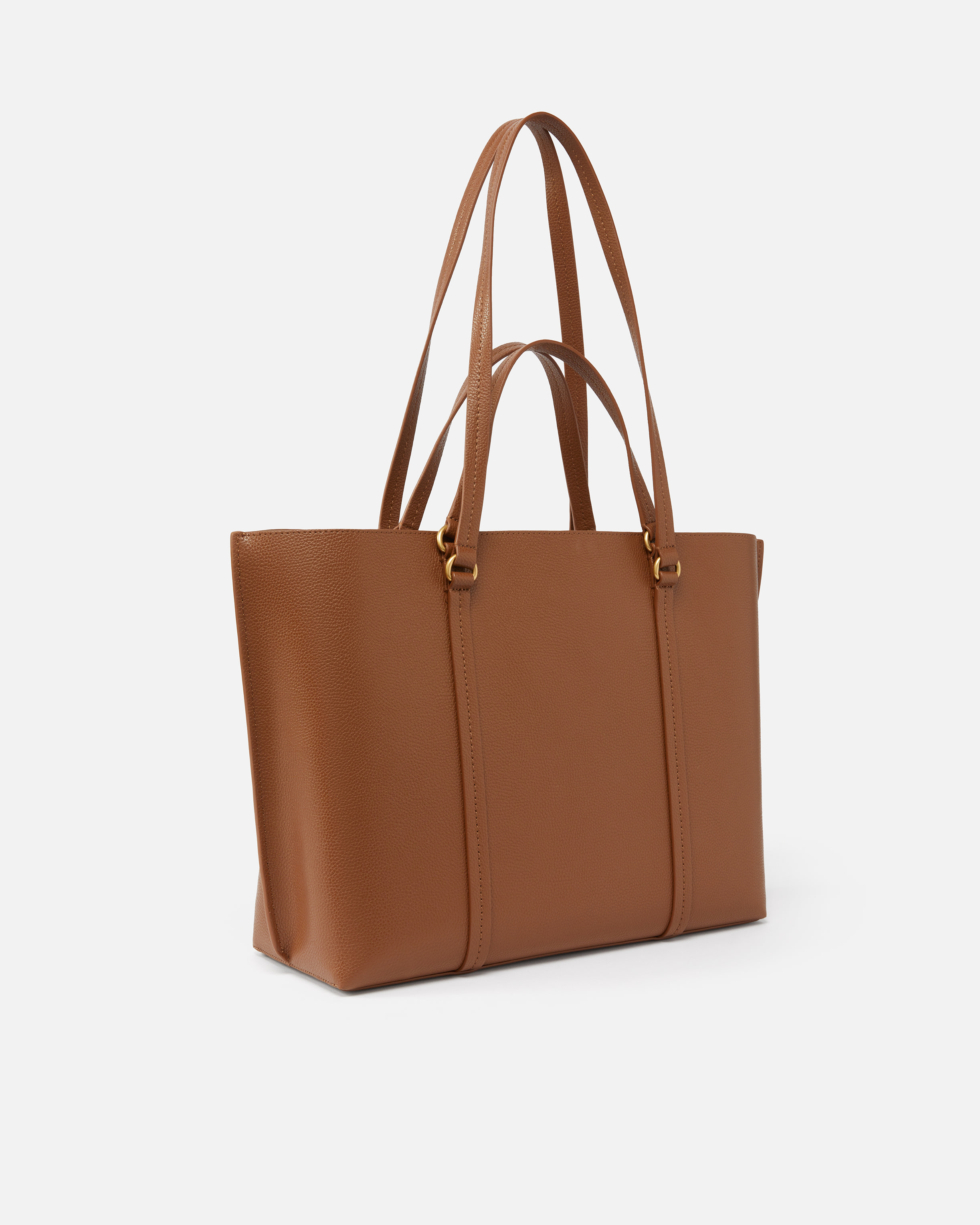 Большая сумка-шоппер из тисненой кожи - КОРИЧНЕВЫЙ - large