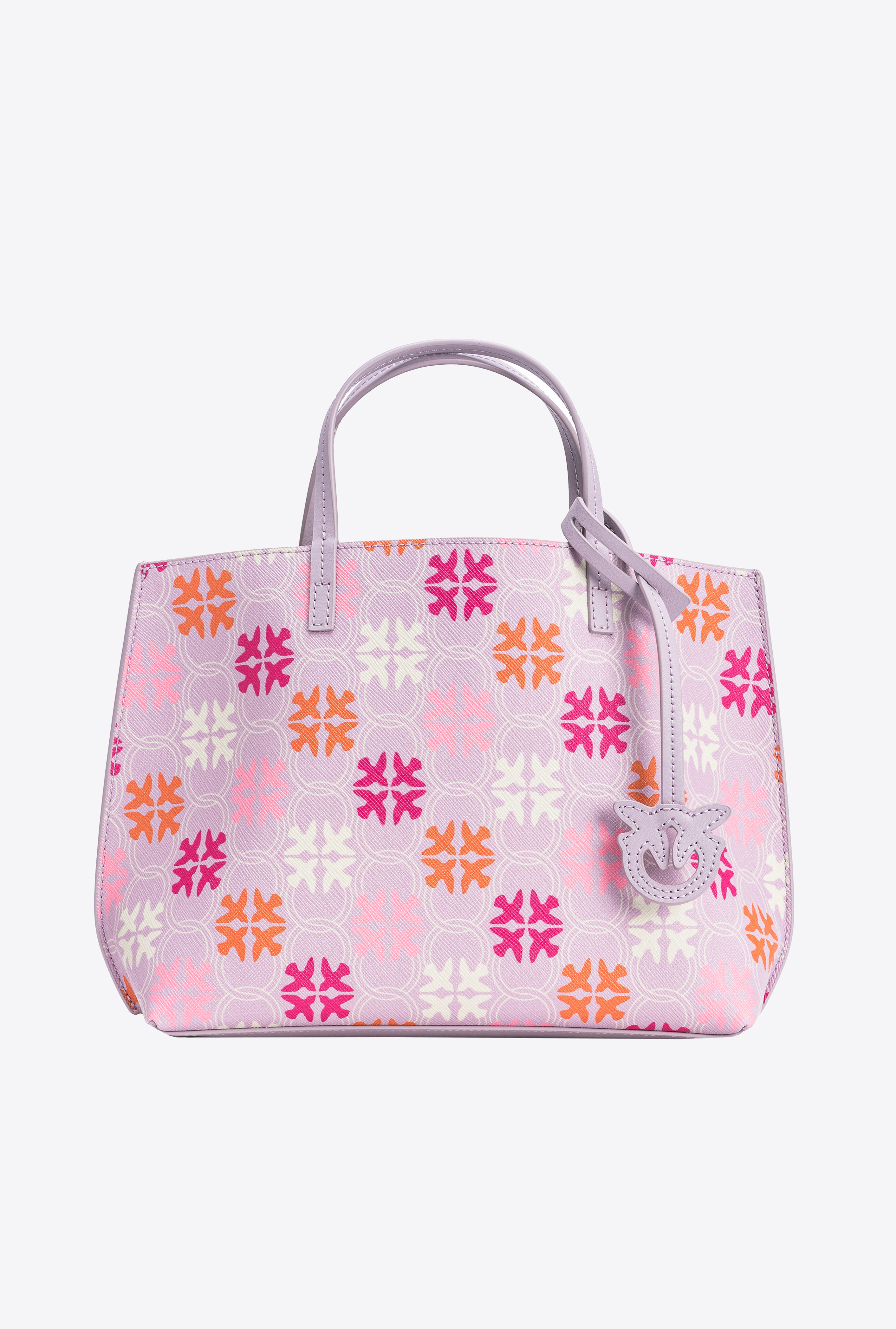 Pinko Love Birds Monogram Shopper Bag In Pink