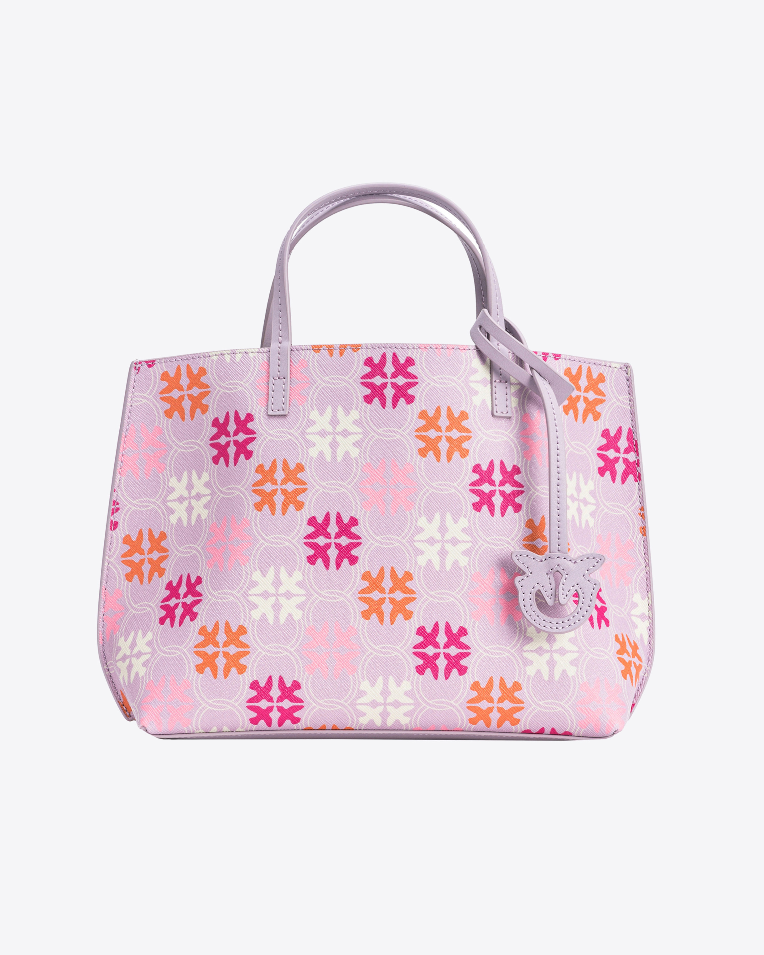 Pinko Love Birds Monogram Shopper Bag In Pink