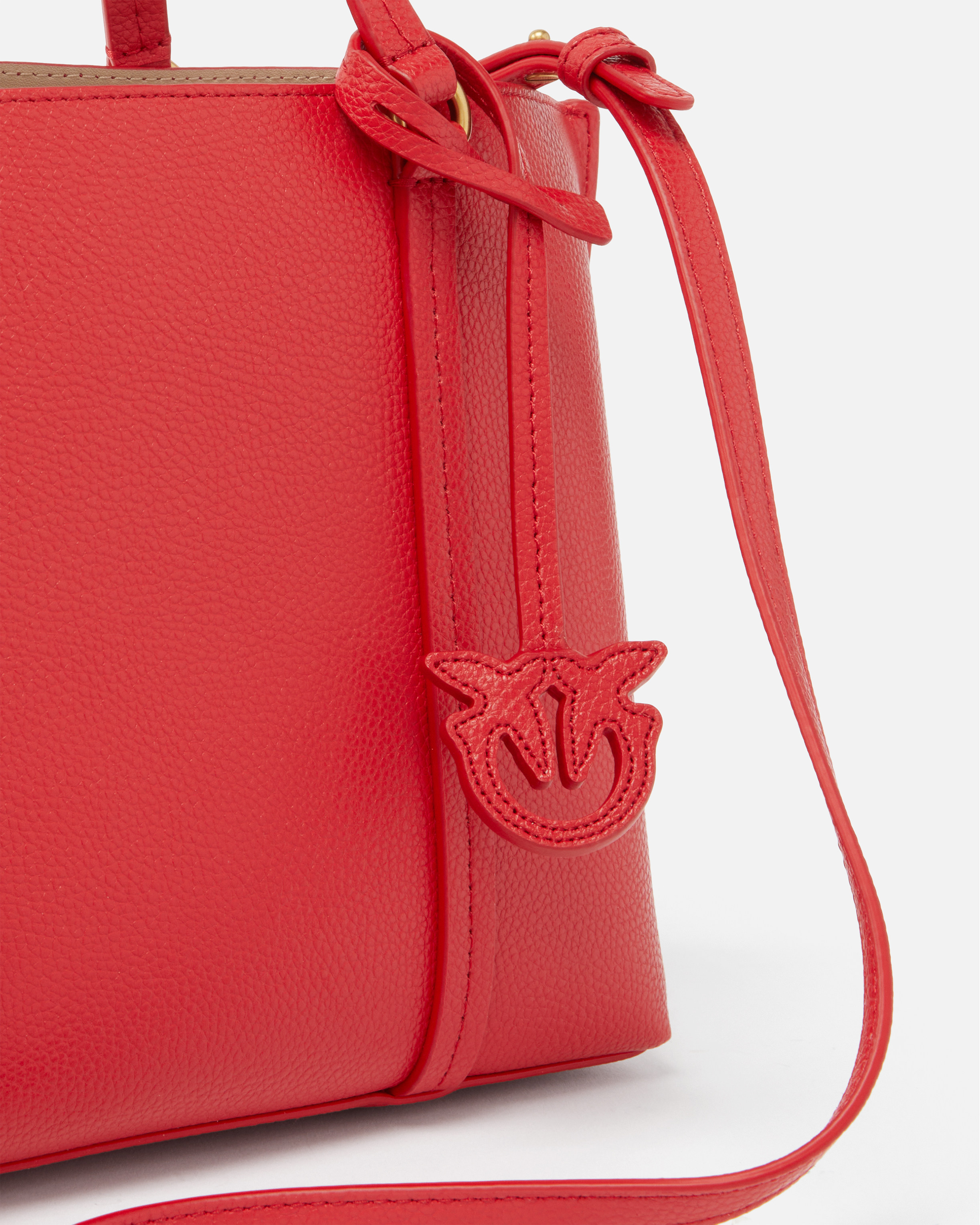 Pinko Classic Tumbled Leather Shopper Bag In R30q
