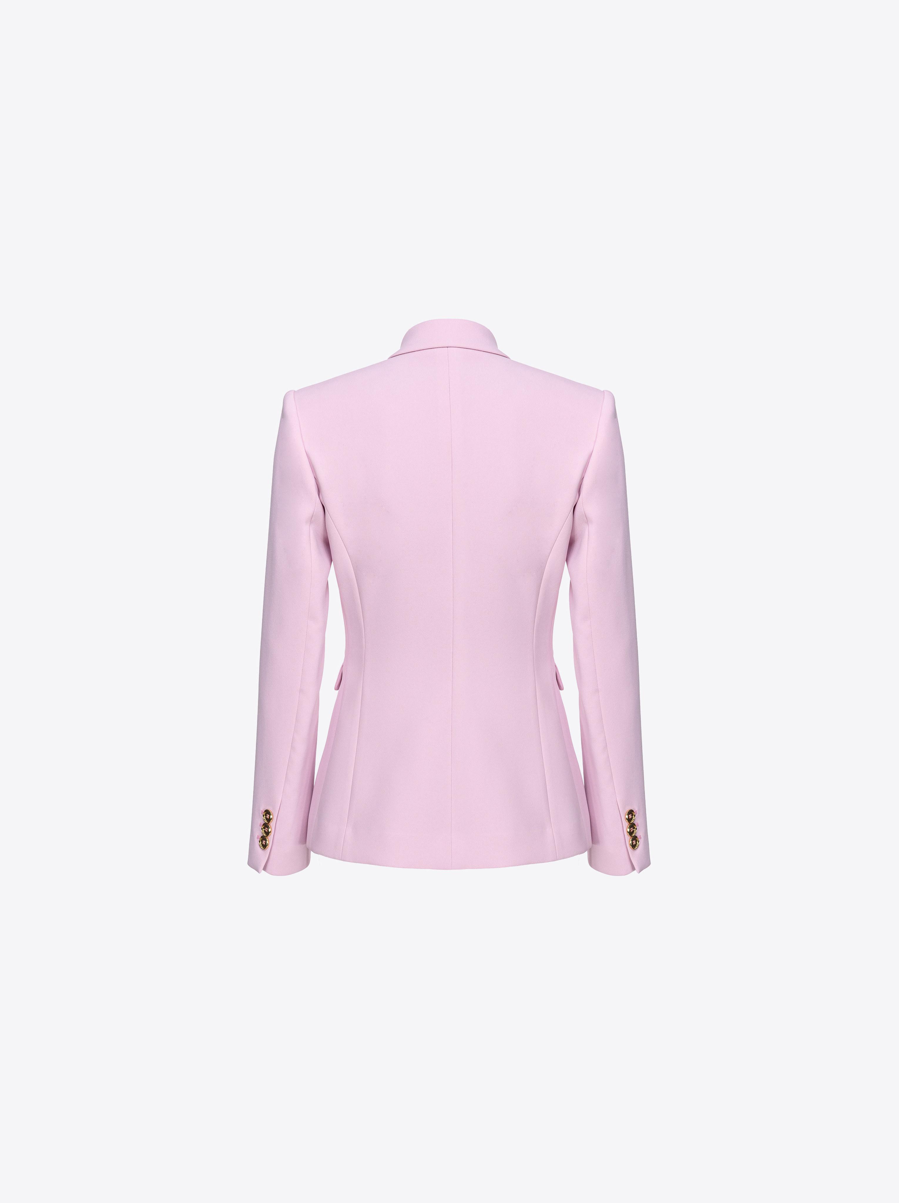 Shop Pinko Double-breasted Blazer With Metal Buttons In Orchidée Fumée