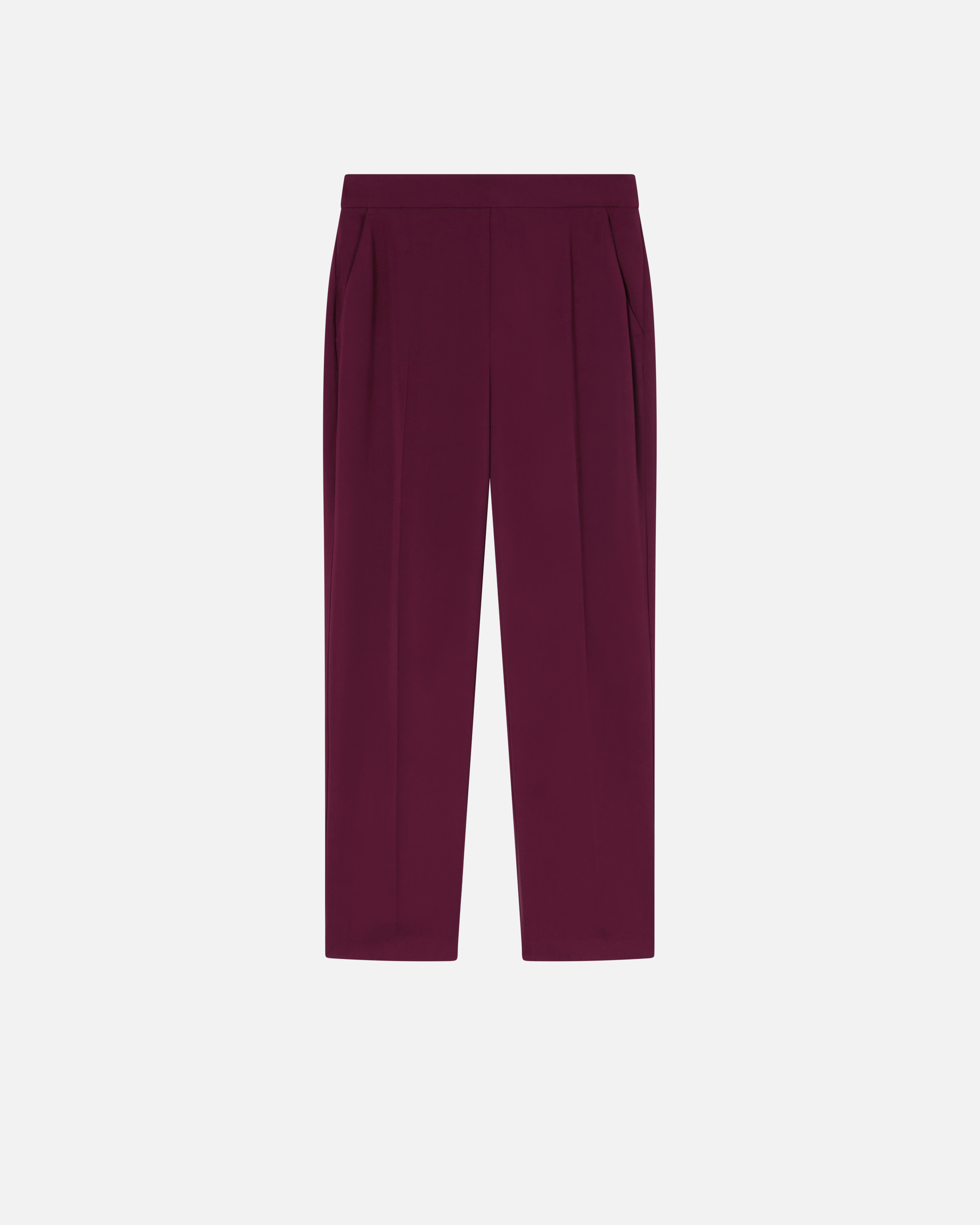 Pinko Elegant Technical Fabric Trousers In Grape Wine