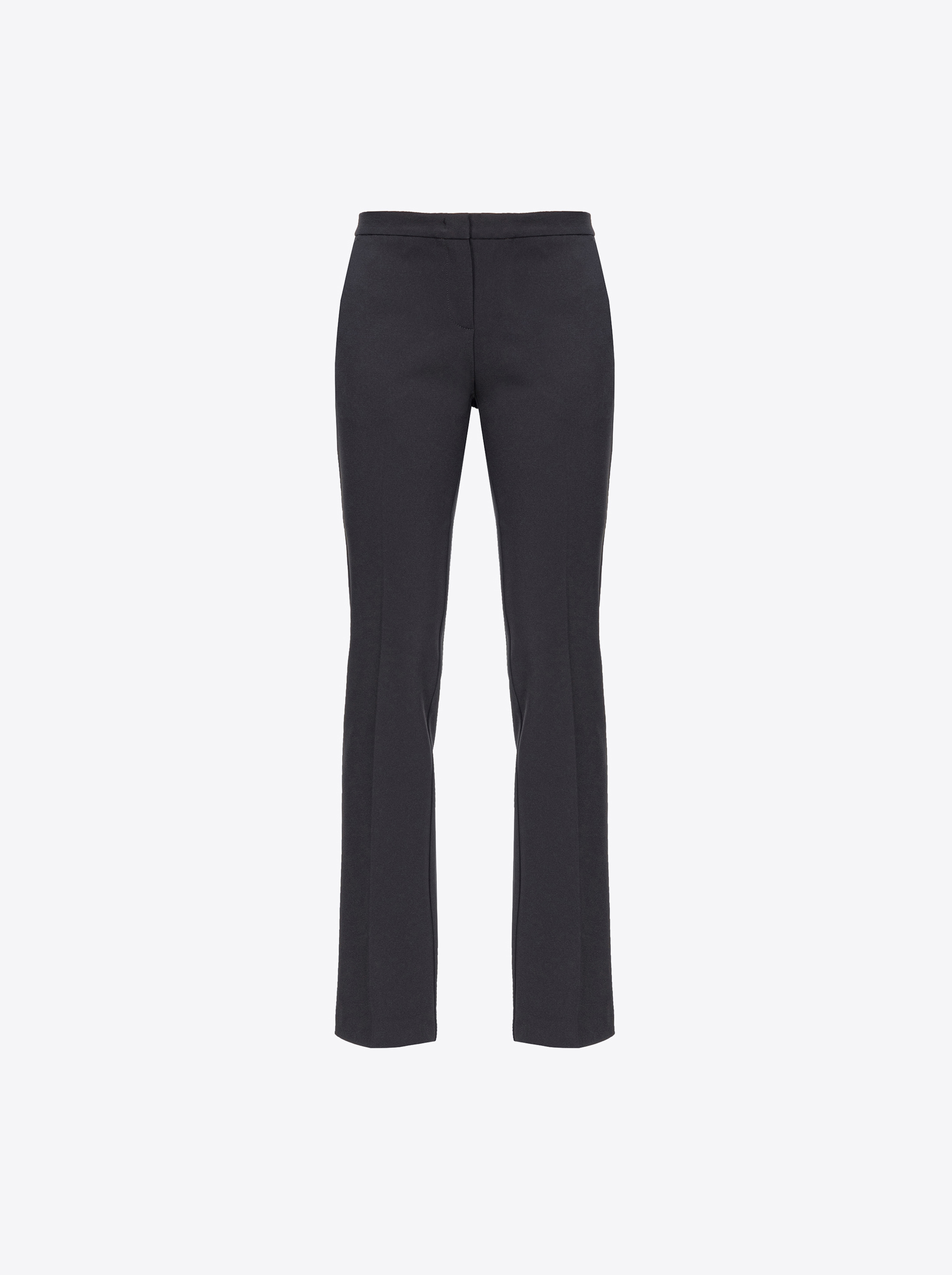 Shop Pinko Technical Crepe Trousers In Noir Limousine