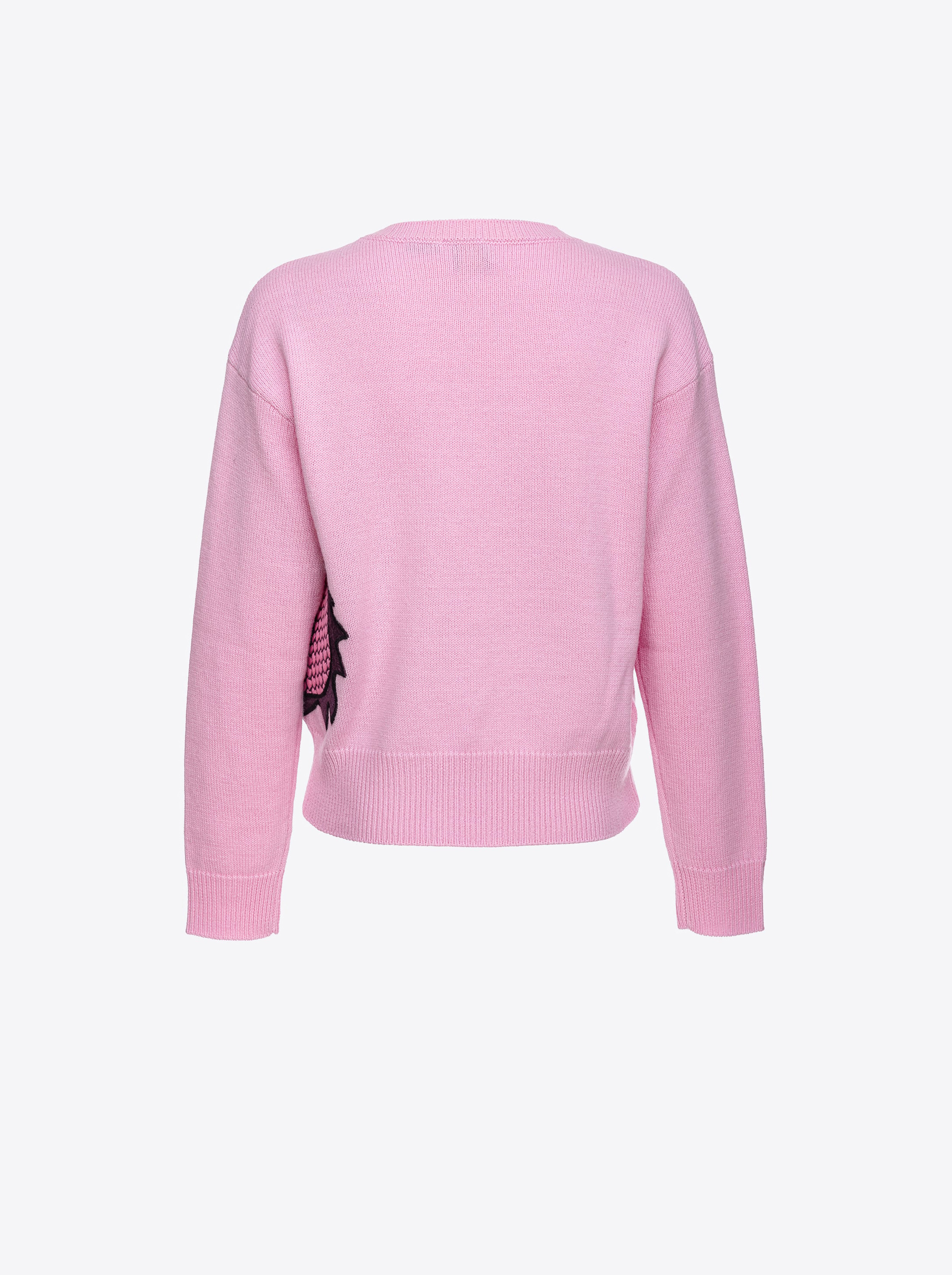 Shop Pinko Sweater With Dragon Embroidery In Pink Sweet Lilac