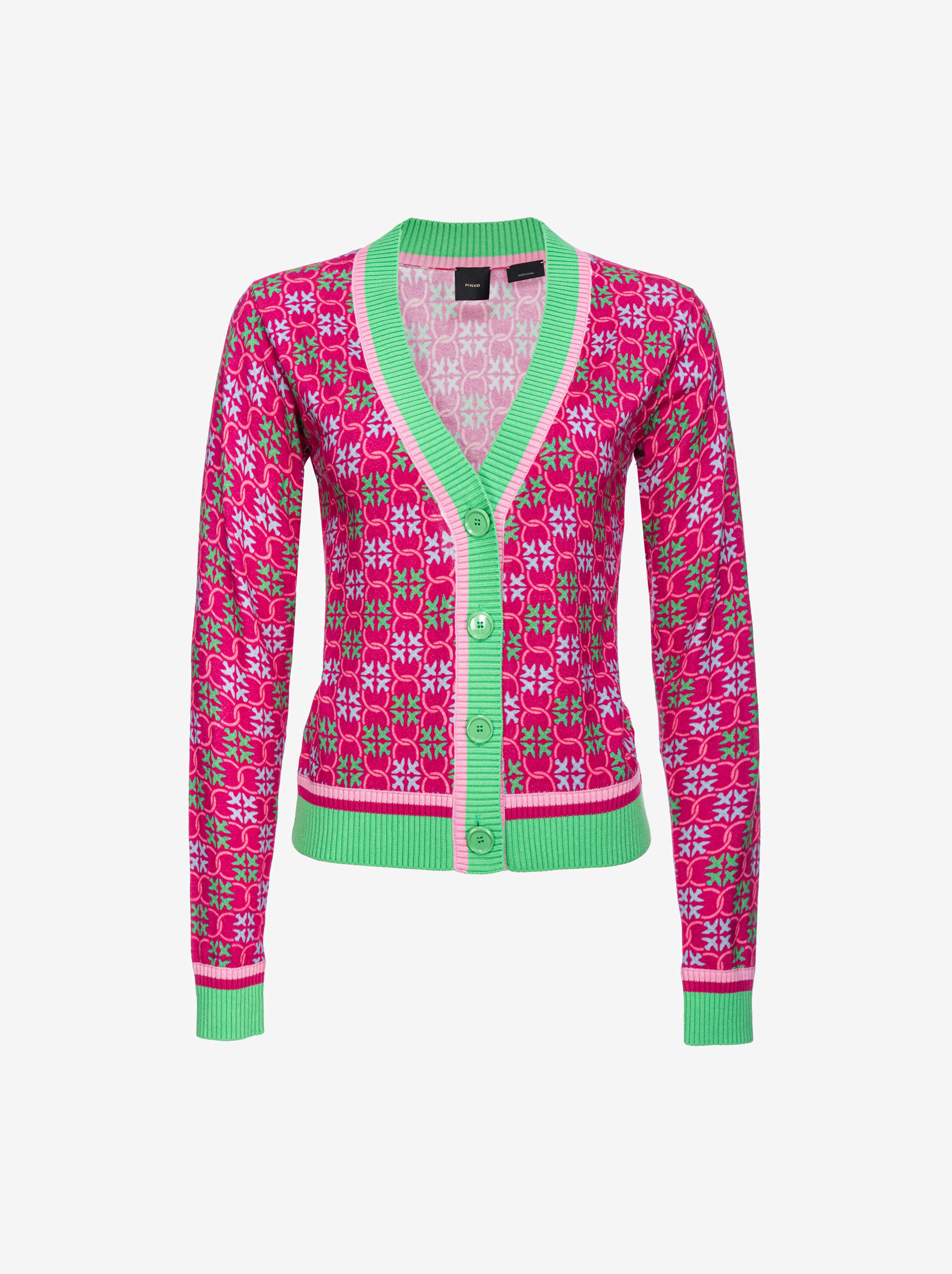 Pinko College-Cardigan Monogram mehrfarbig