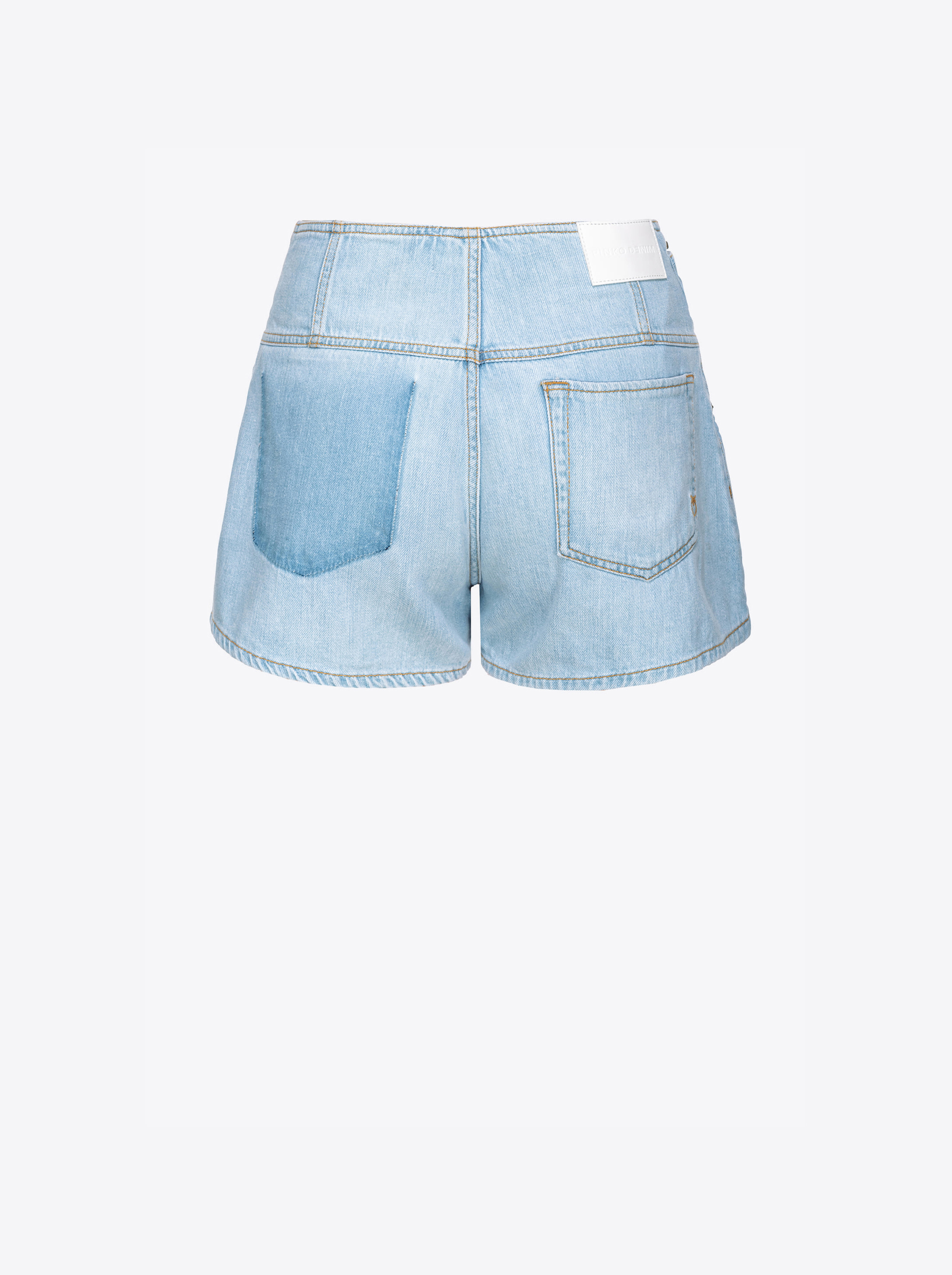 Shop Pinko Lightweight Denim Shorts In Délavage Clair